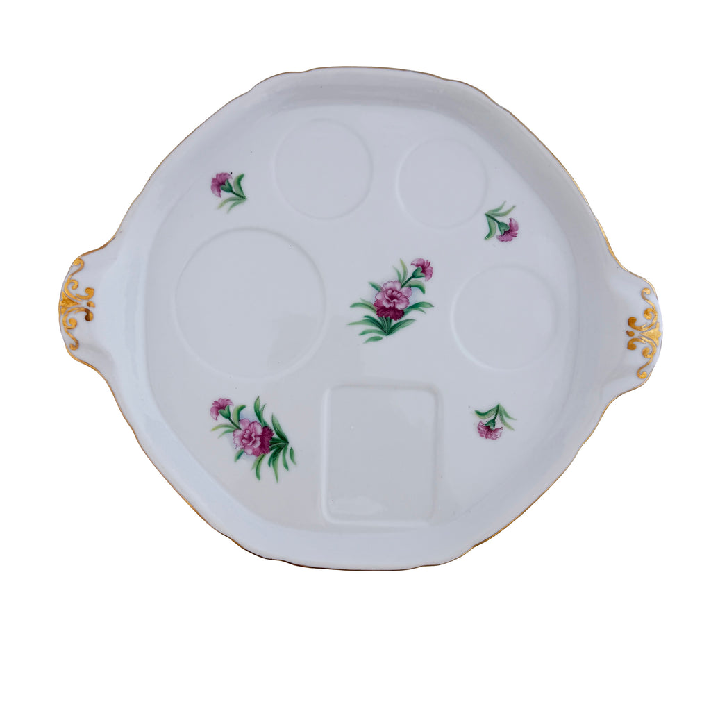 Pink Floral Porcelain Relish Tray Ucagco China 10.5" Made in Japan