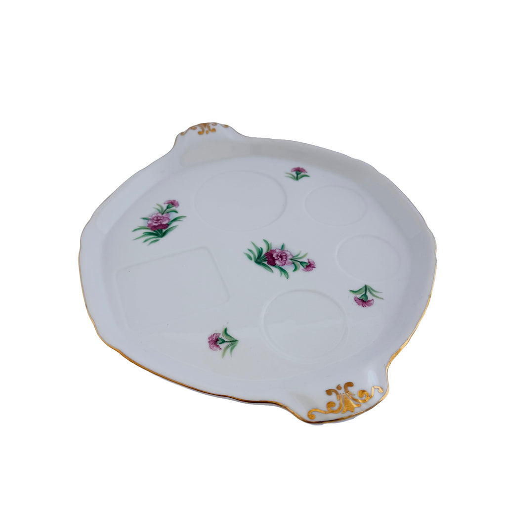 Pink Floral Porcelain Relish Tray Ucagco China 10.5" Made in Japan