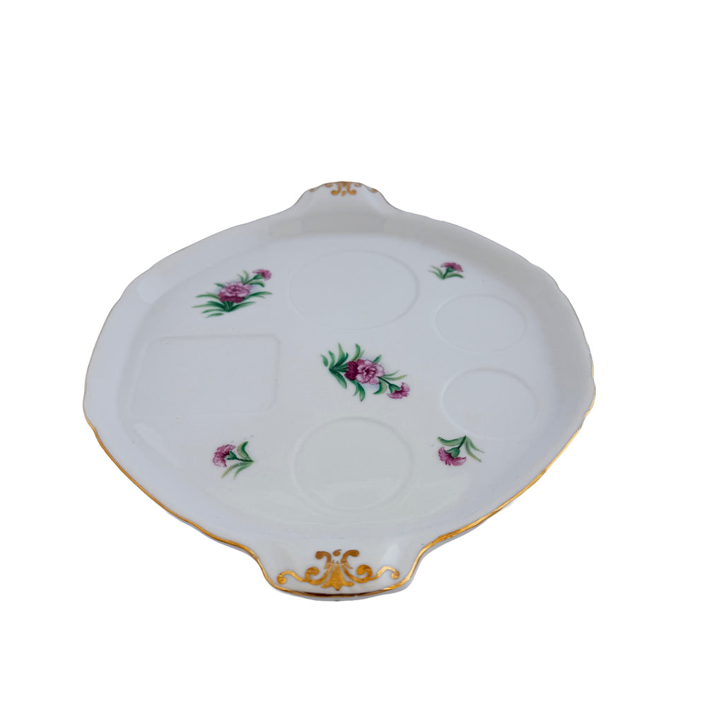 Pink Floral Porcelain Relish Tray Ucagco China 10.5" Made in Japan