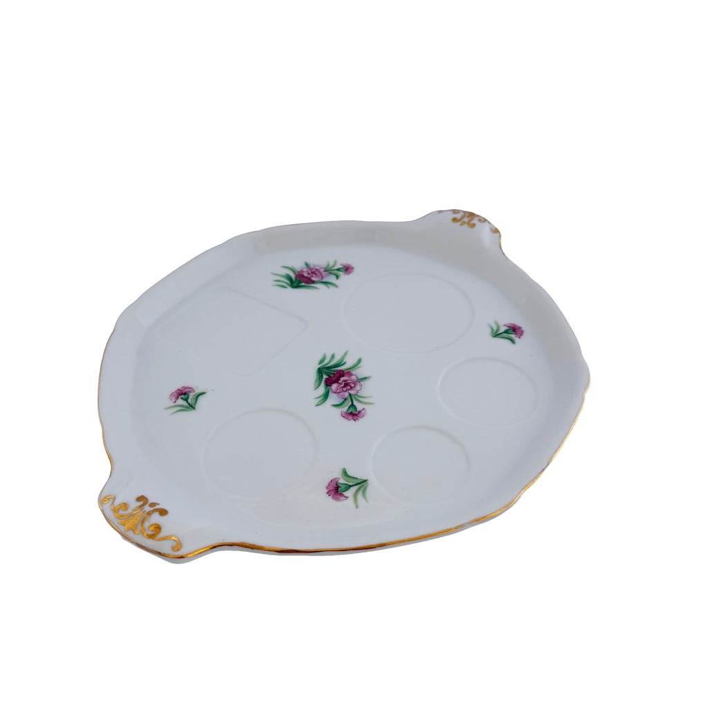 Pink Floral Porcelain Relish Tray Ucagco China 10.5" Made in Japan