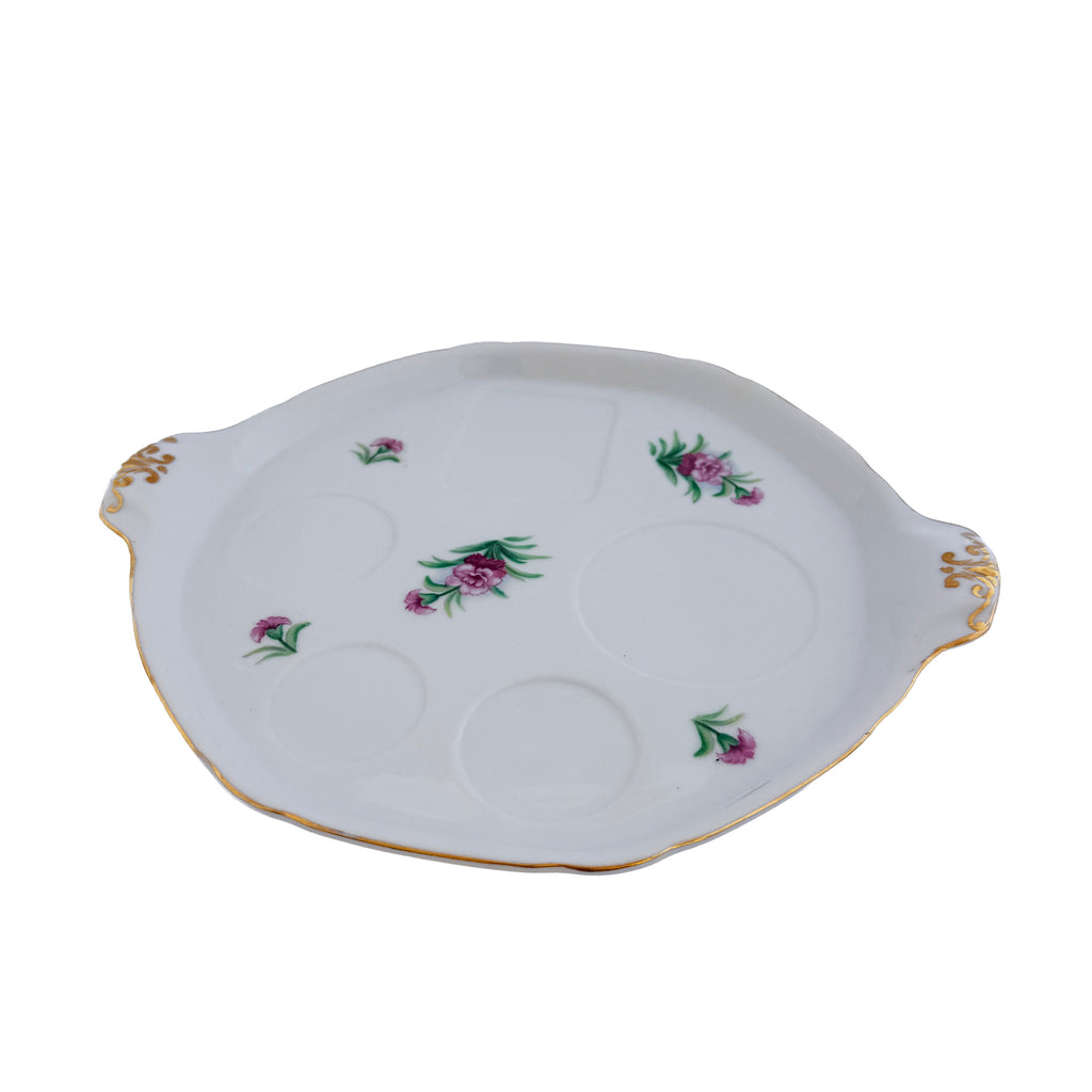Pink Floral Porcelain Relish Tray Ucagco China 10.5" Made in Japan