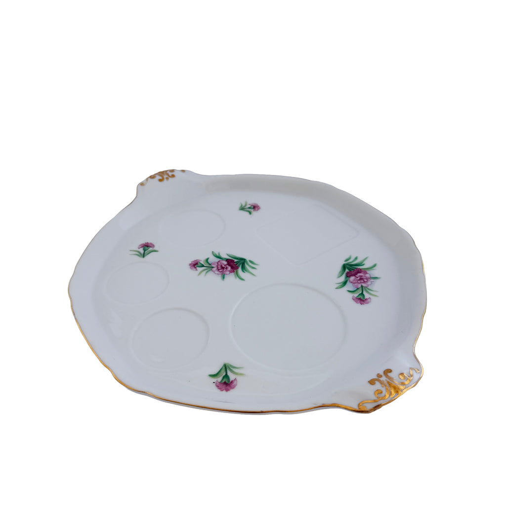 Pink Floral Porcelain Relish Tray Ucagco China 10.5" Made in Japan