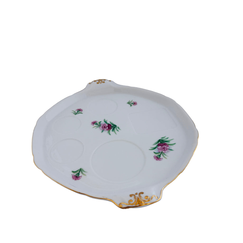 Pink Floral Porcelain Relish Tray Ucagco China 10.5" Made in Japan