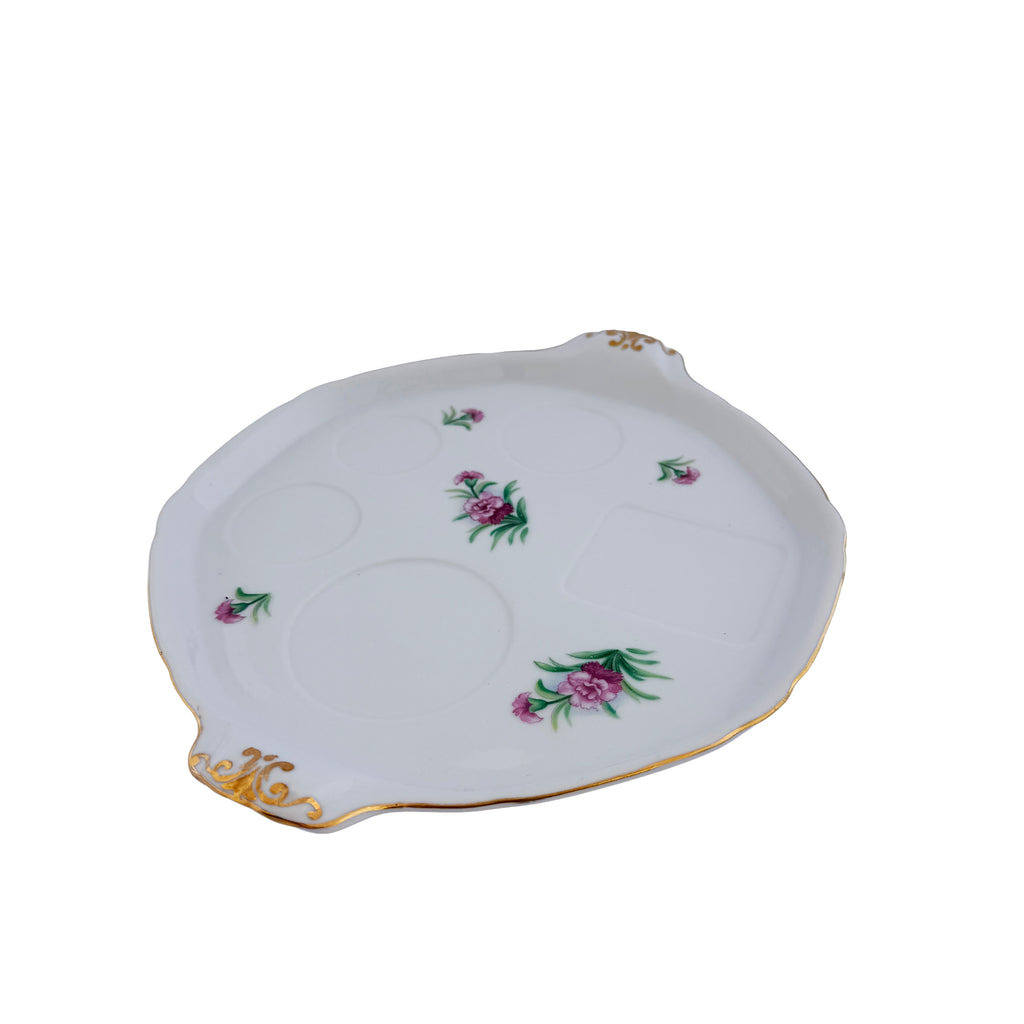 Pink Floral Porcelain Relish Tray Ucagco China 10.5" Made in Japan