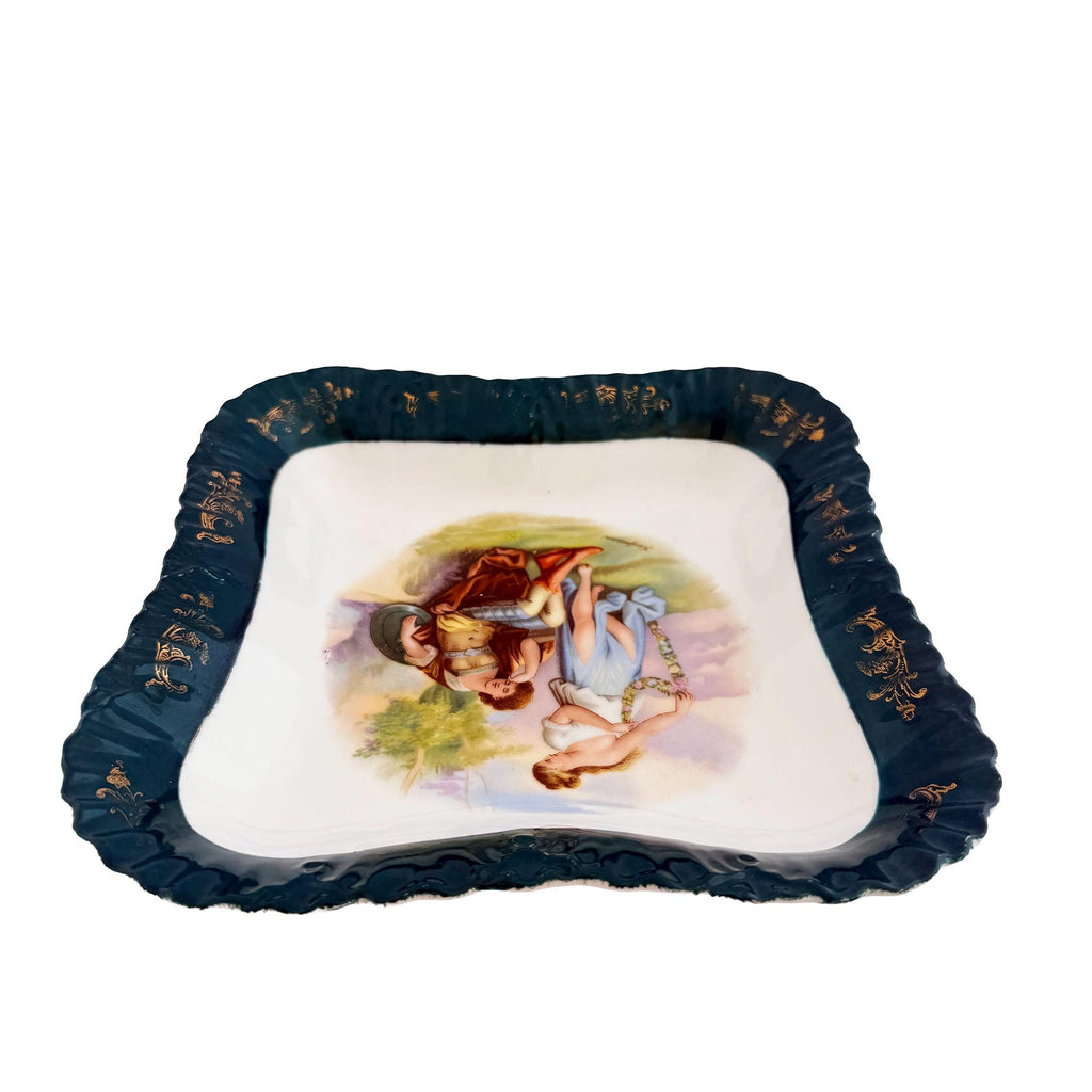 Victorian Cobalt Blue Cabinet Plate | Victoria Carlsbad Austria circa 1890 | Antique Wall Decor