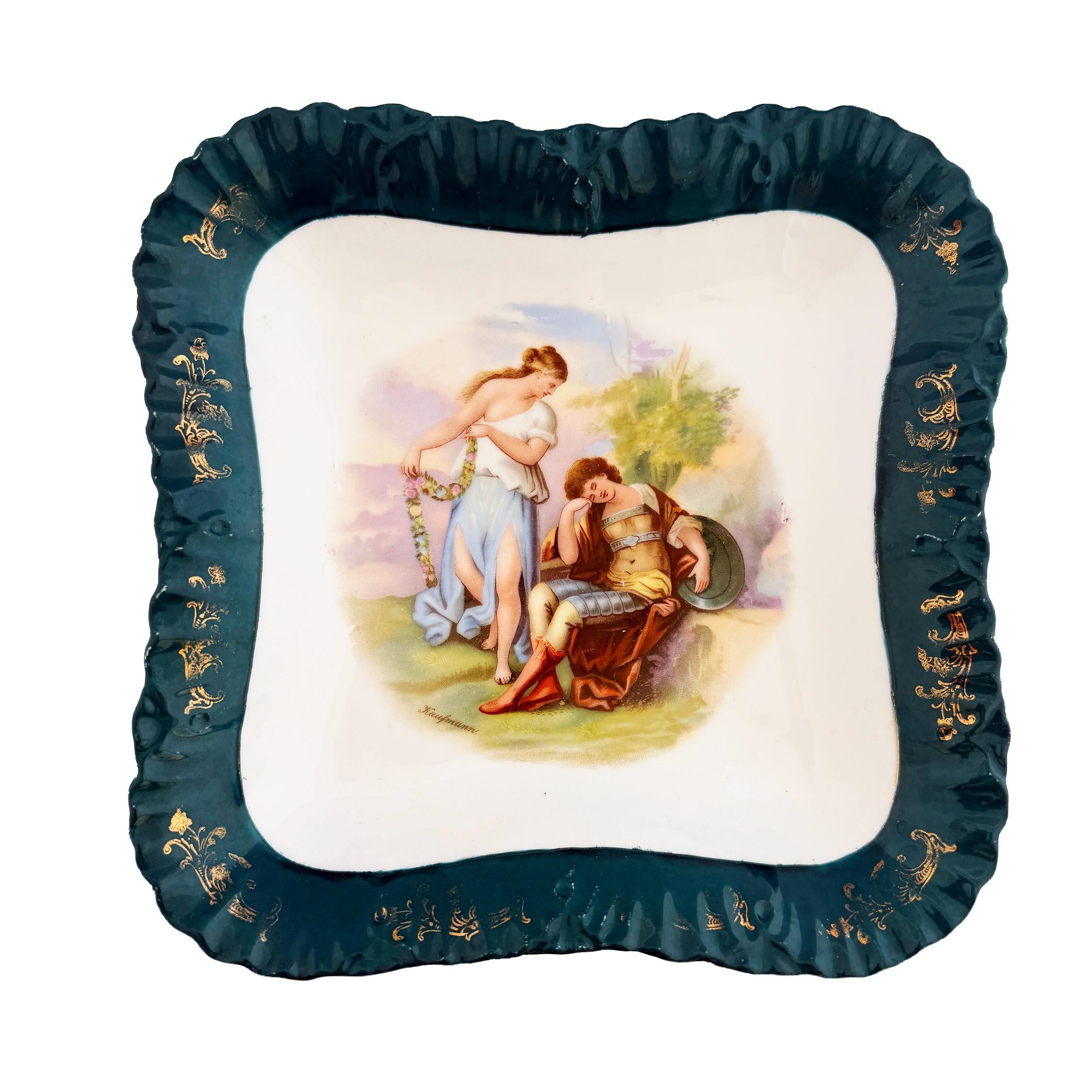 Victorian Cobalt Blue Cabinet Plate | Victoria Carlsbad Austria circa 1890 | Antique Wall Decor