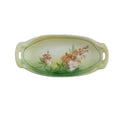 Antique RS Tillowitz Silesia Porcelain Handled Tray 8.5" | Art Nouveau Green Floral | Collector Piece
