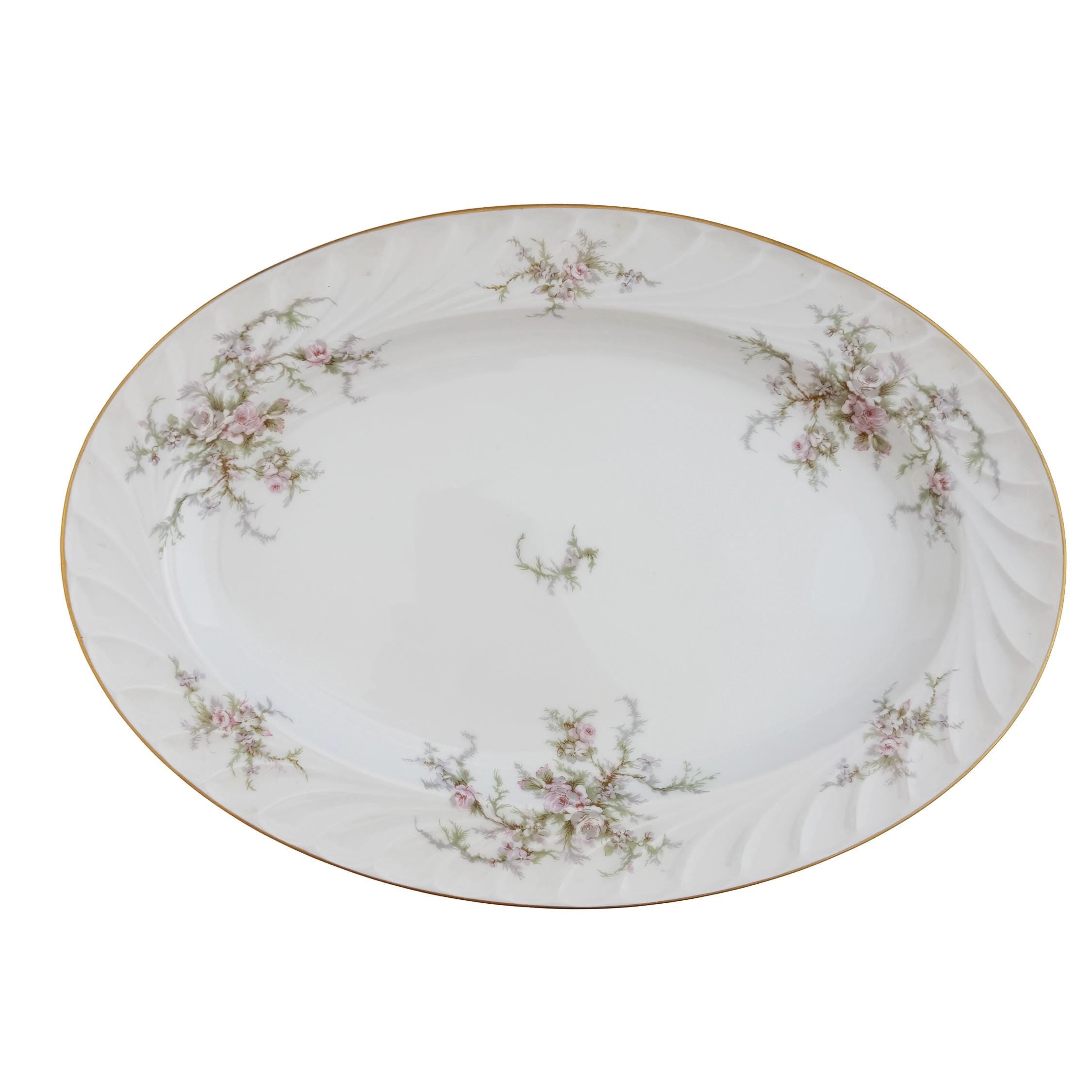 Vintage Royal Jackson Floral Fine China Oval Serving Platter 14"x10"x1"