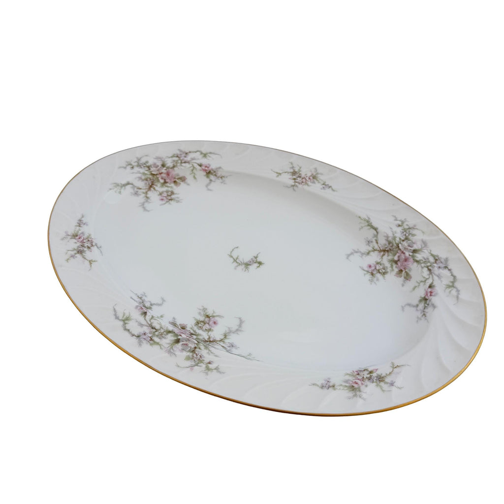 Vintage Royal Jackson Floral Fine China Oval Serving Platter 14"x10"x1"