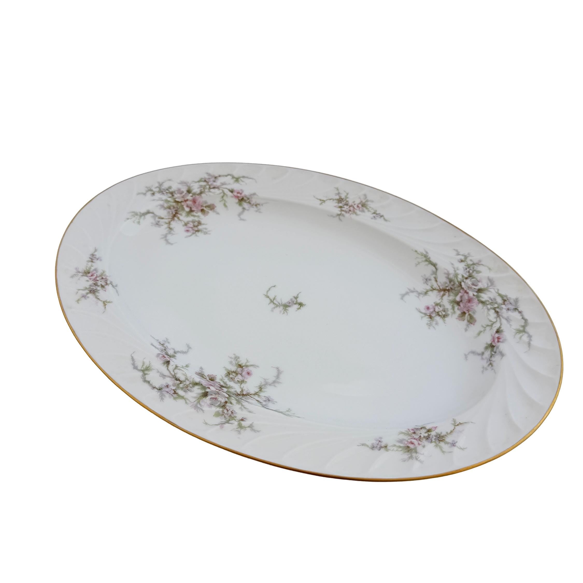 Vintage Royal Jackson Floral Fine China Oval Serving Platter 14"x10"x1"