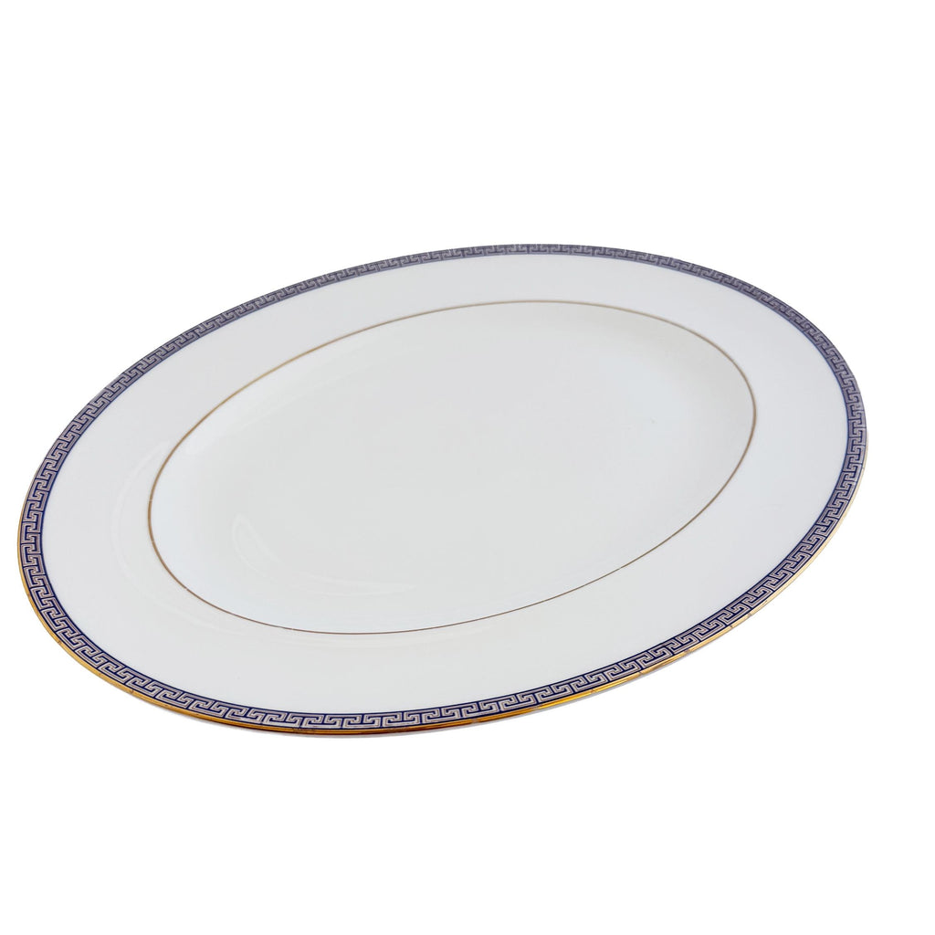 Wedgwood Palatia Bone China Serving Platter – Blue Greek Key, Made in England