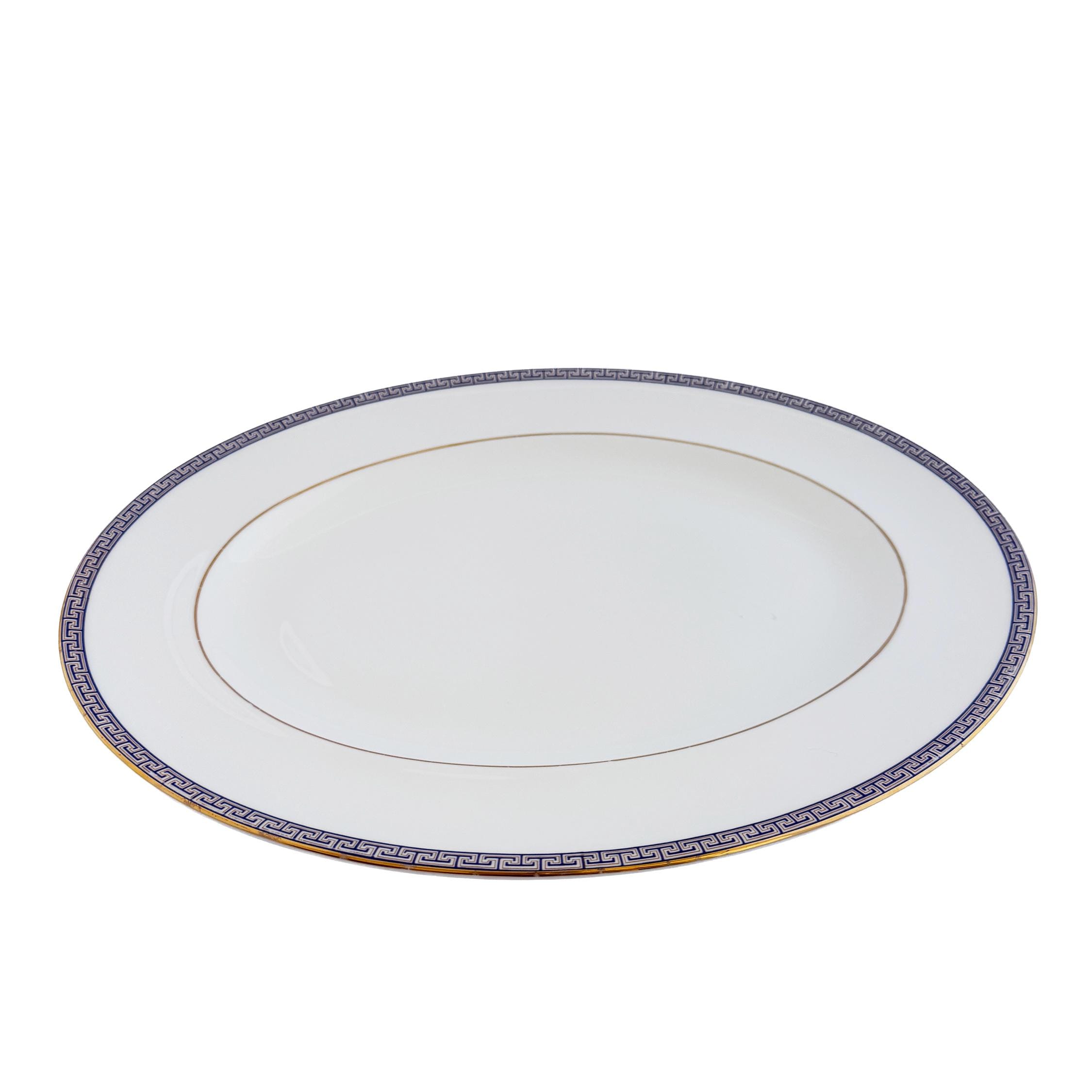Wedgwood Palatia Bone China Serving Platter – Blue Greek Key, Made in England