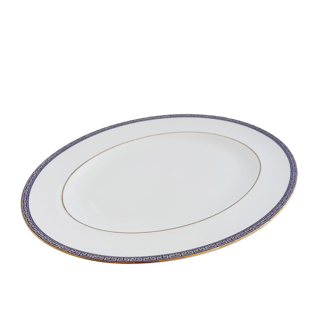 Wedgwood Palatia Bone China Serving Platter – Blue Greek Key, Made in England