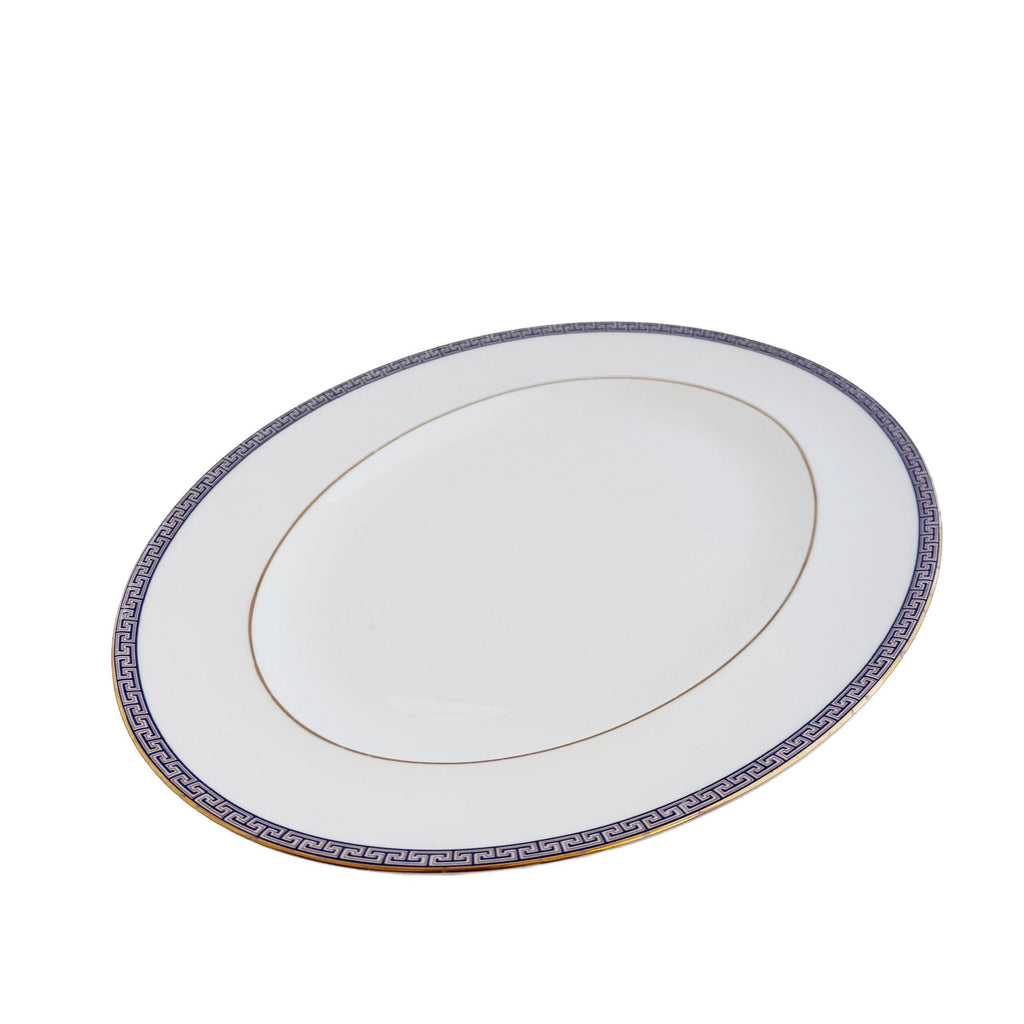 Wedgwood Palatia Bone China Serving Platter – Blue Greek Key, Made in England