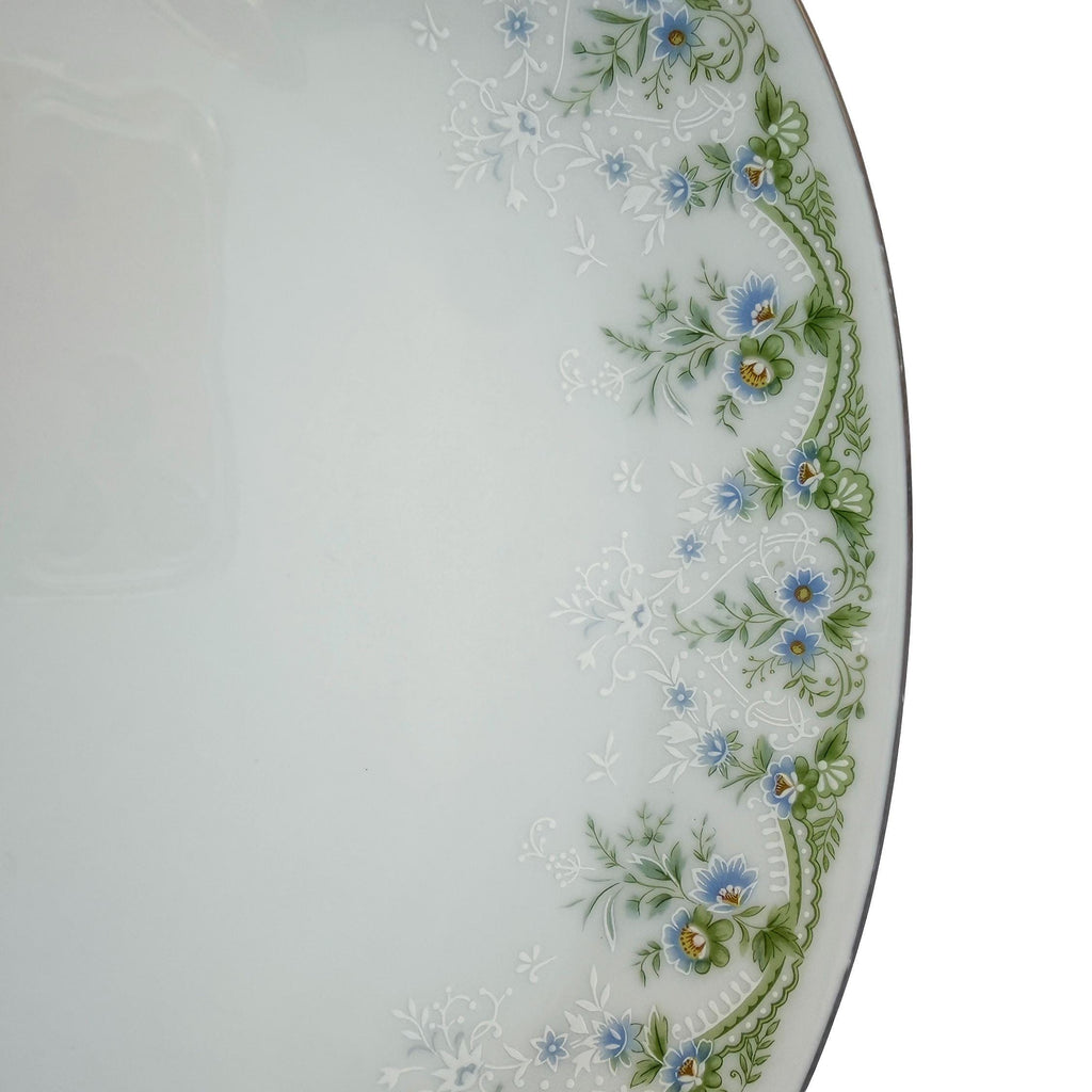 Vintage Noritake Dee Platter: Blue Green Floral Fine China Serving Dish (13"x9")