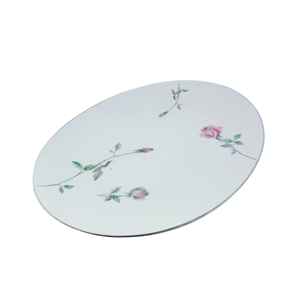 Vintage Sango Etude Pink Rose Oval Serving Platter 16"x12"