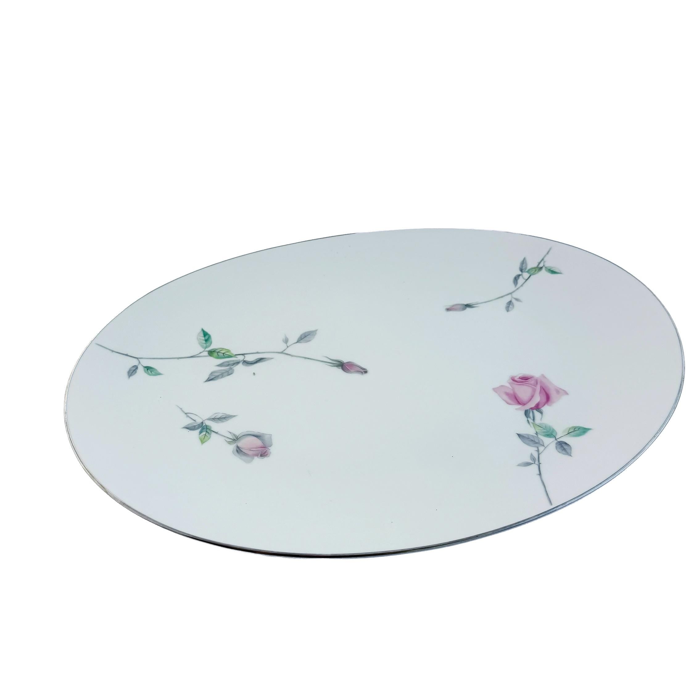 Vintage Sango Etude Pink Rose Oval Serving Platter 16"x12"
