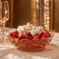 Vintage Pink Pressed Glass Bowl 8" | Depression Style Star & Fan Candy Dish | Cottagecore Decor