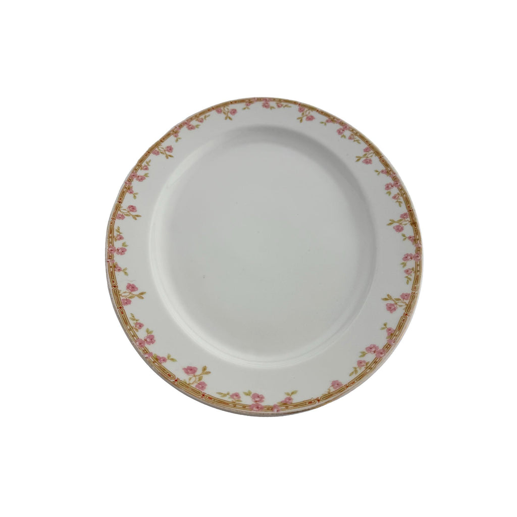 Antique J&C Bavaria Oval Serving Platter 14" | Pink Rose Gold Greek Key | Jaeger & Co China