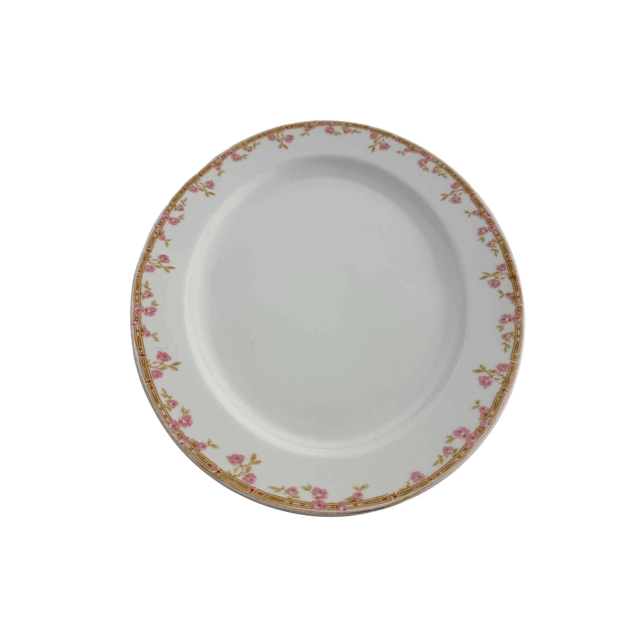 Antique J&C Bavaria Oval Serving Platter 14" | Pink Rose Gold Greek Key | Jaeger & Co China