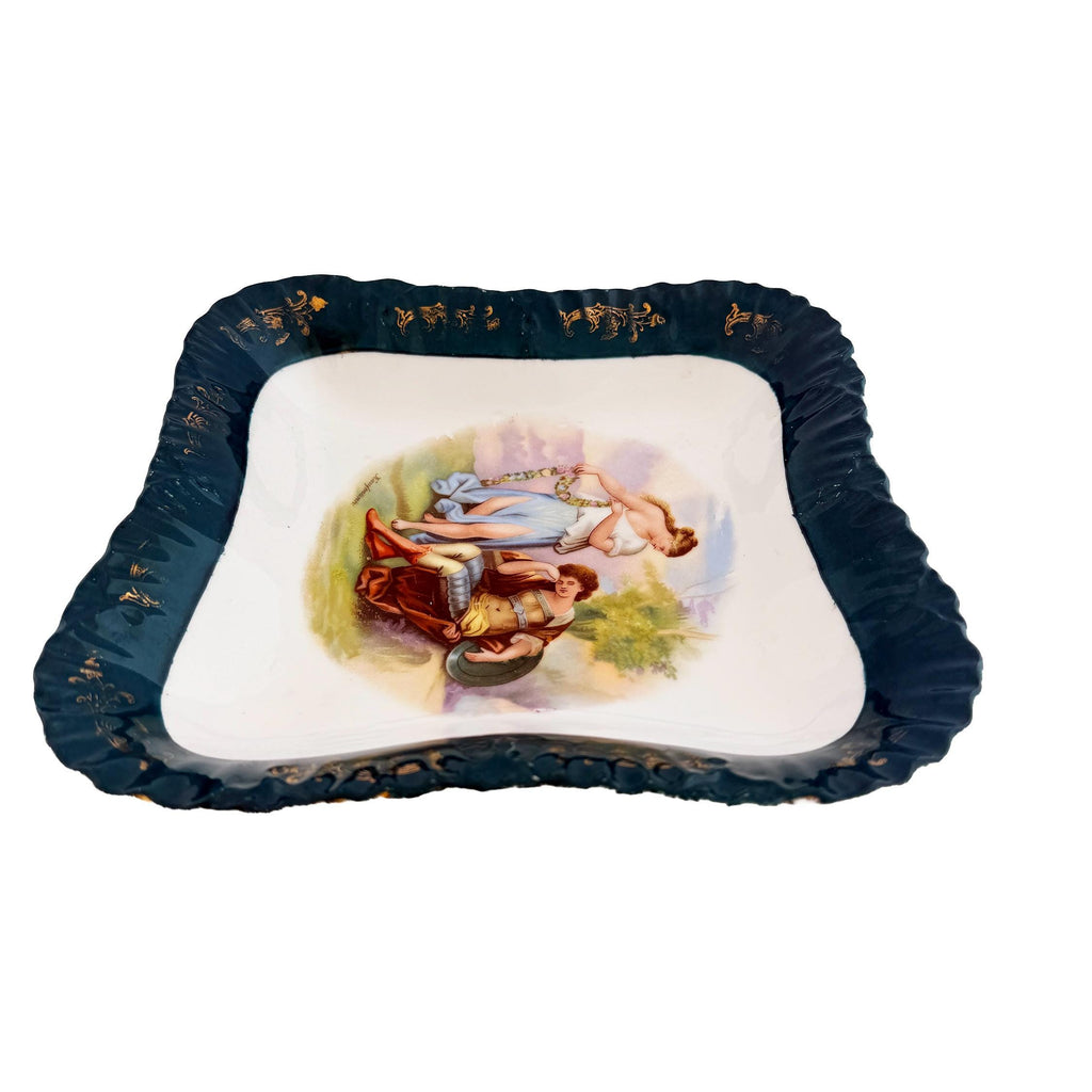 Victorian Cobalt Blue Cabinet Plate | Victoria Carlsbad Austria circa 1890 | Antique Wall Decor