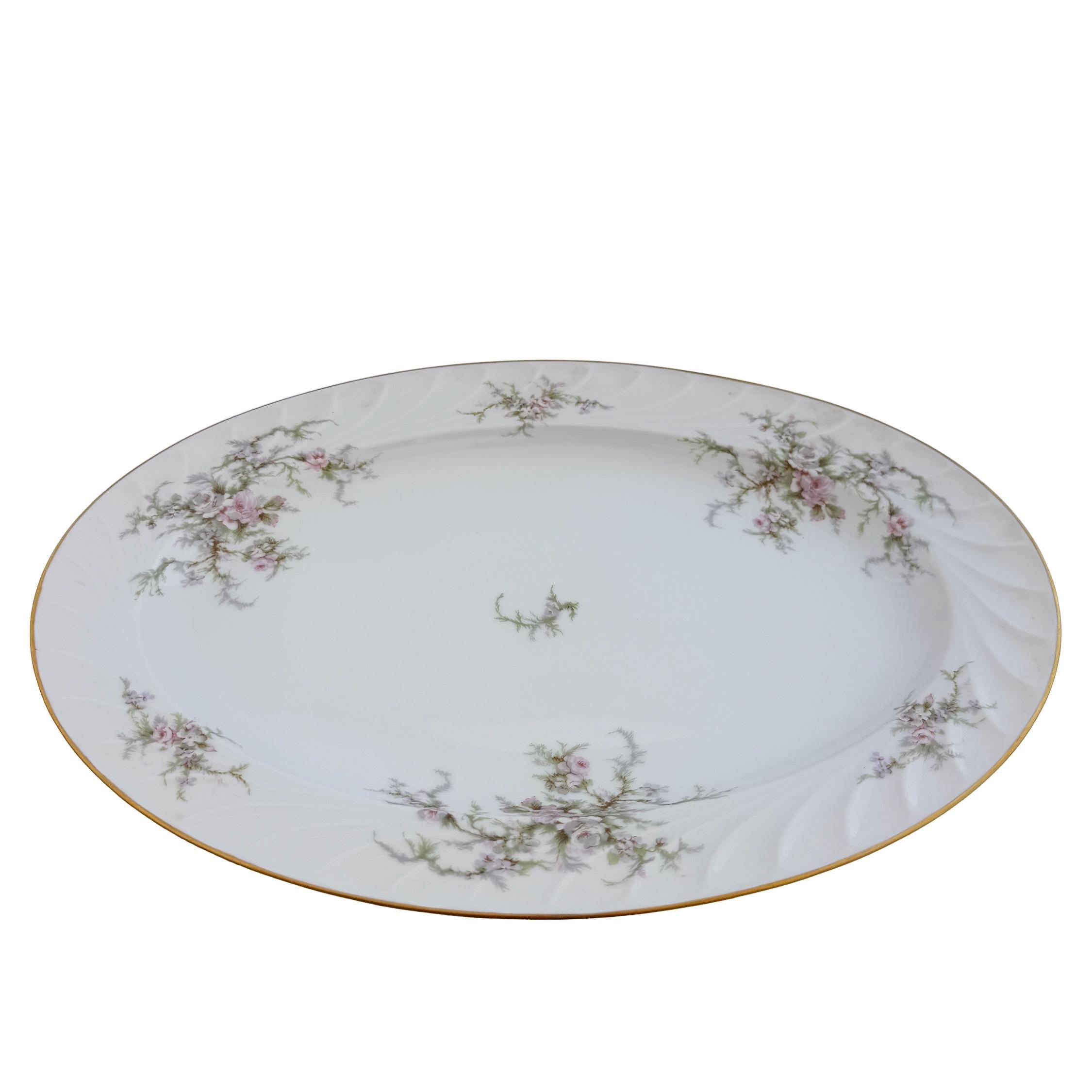 Vintage Royal Jackson Floral Fine China Oval Serving Platter 14"x10"x1"