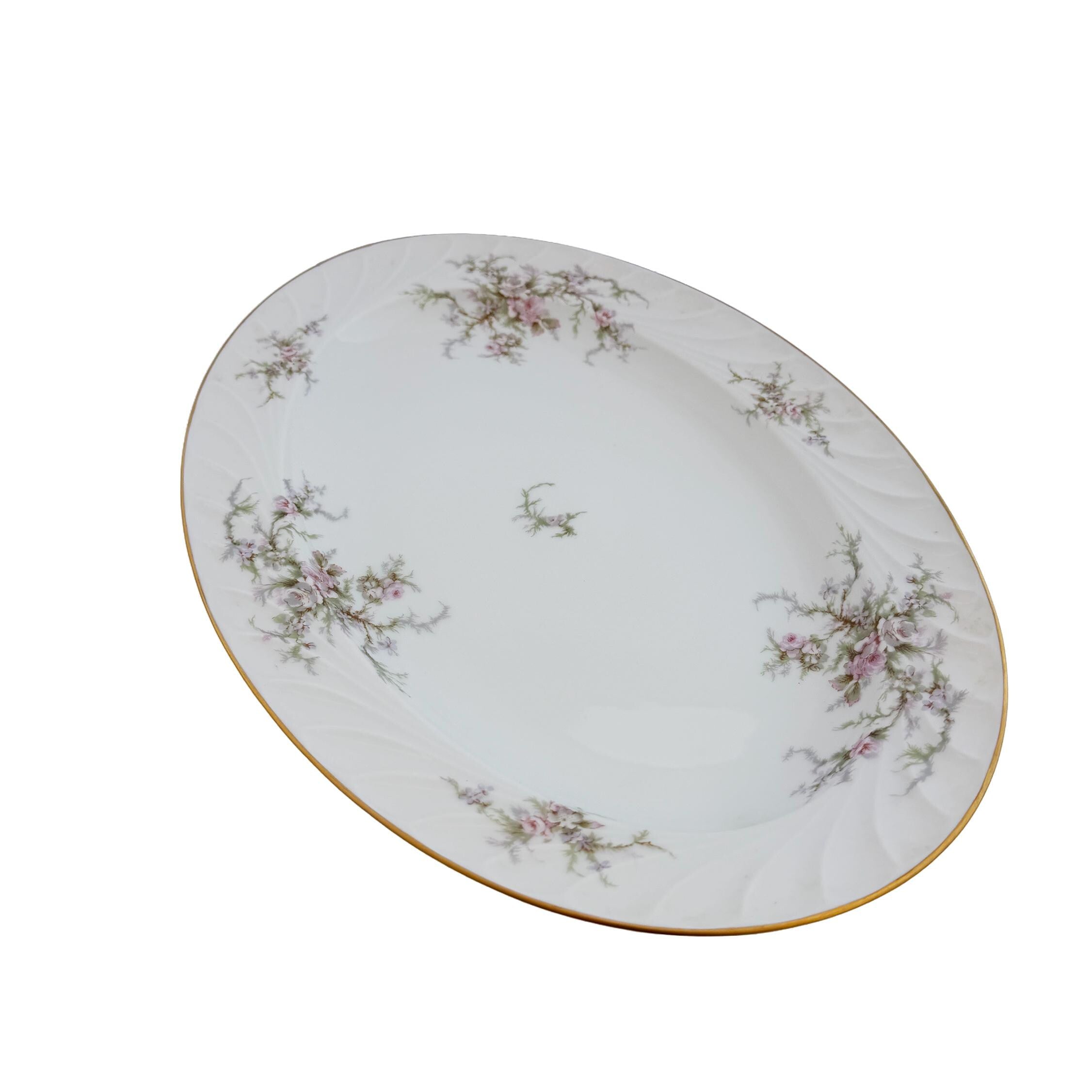 Vintage Royal Jackson Floral Fine China Oval Serving Platter 14"x10"x1"