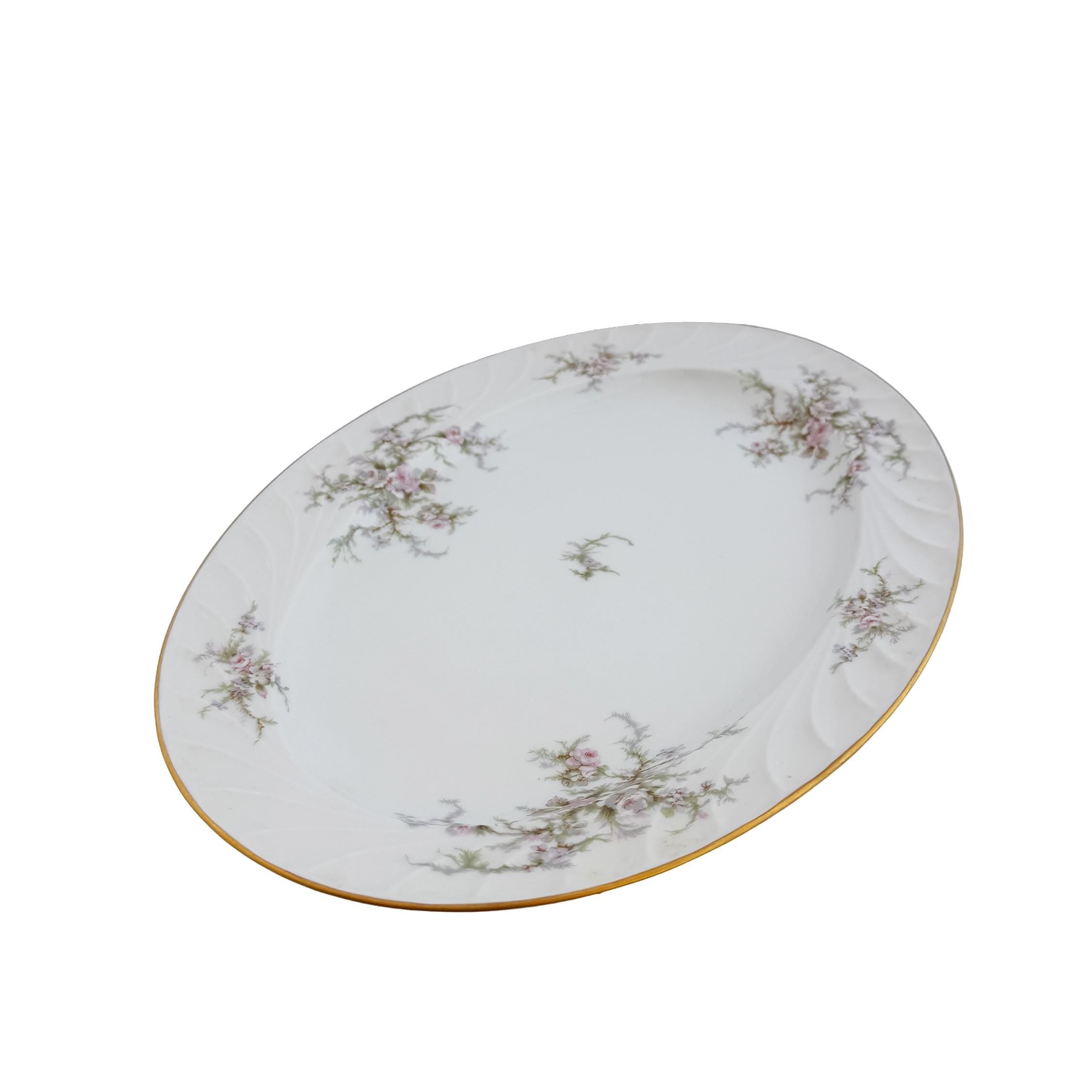 Vintage Royal Jackson Floral Fine China Oval Serving Platter 14"x10"x1"