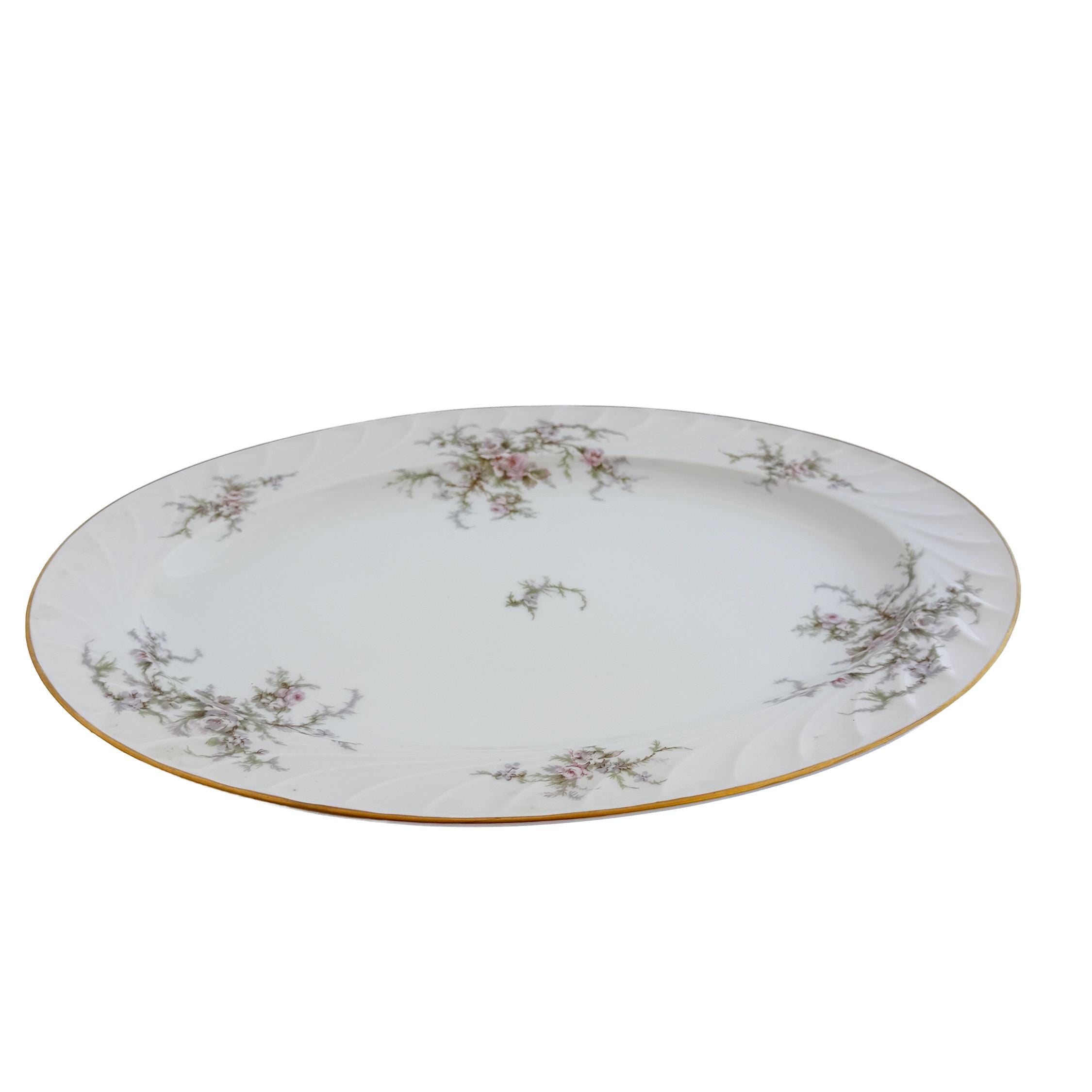 Vintage Royal Jackson Floral Fine China Oval Serving Platter 14"x10"x1"