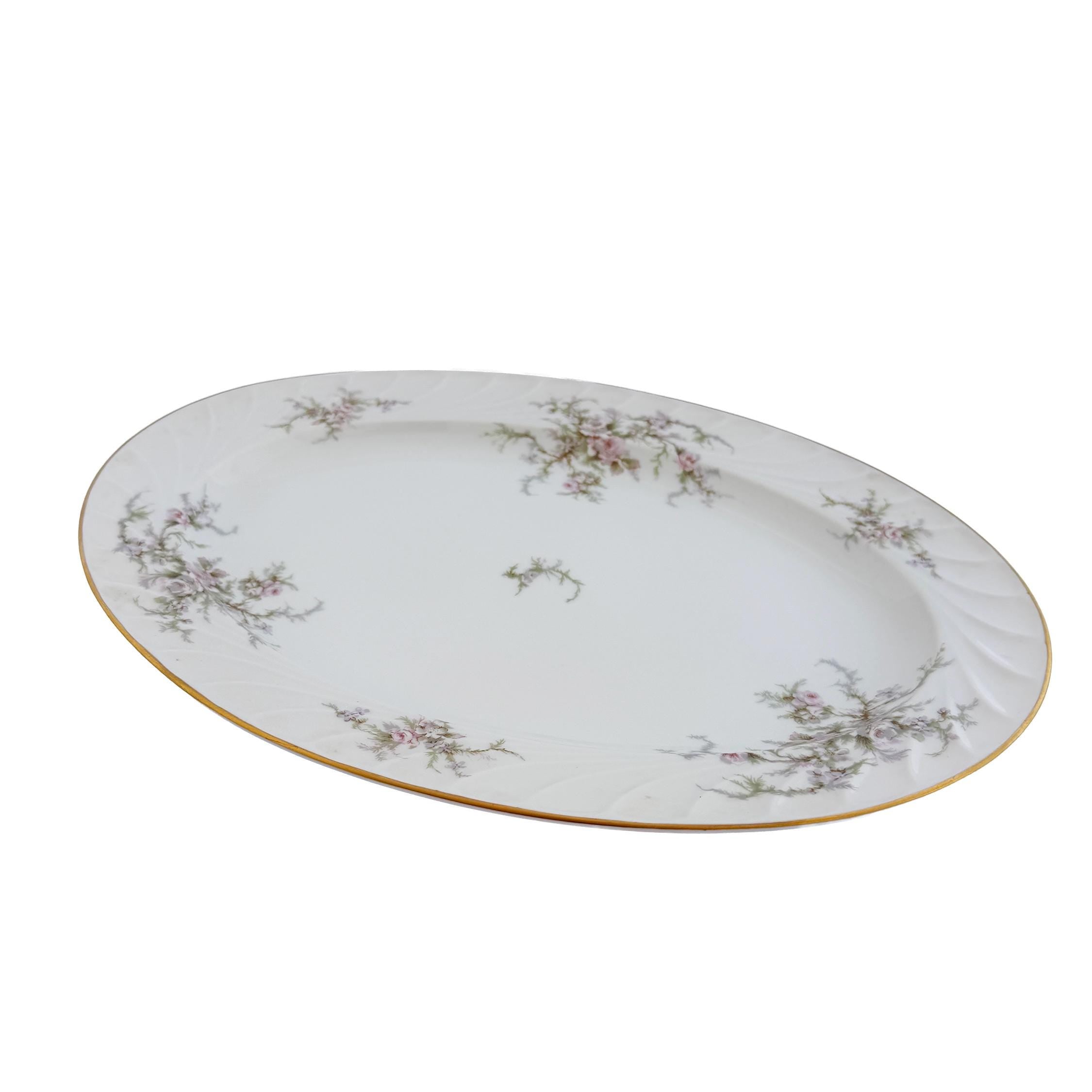 Vintage Royal Jackson Floral Fine China Oval Serving Platter 14"x10"x1"