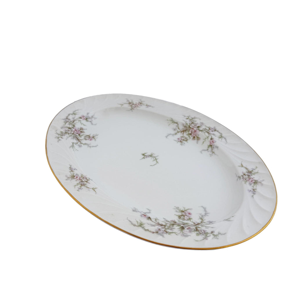 Vintage Royal Jackson Floral Fine China Oval Serving Platter 14"x10"x1"