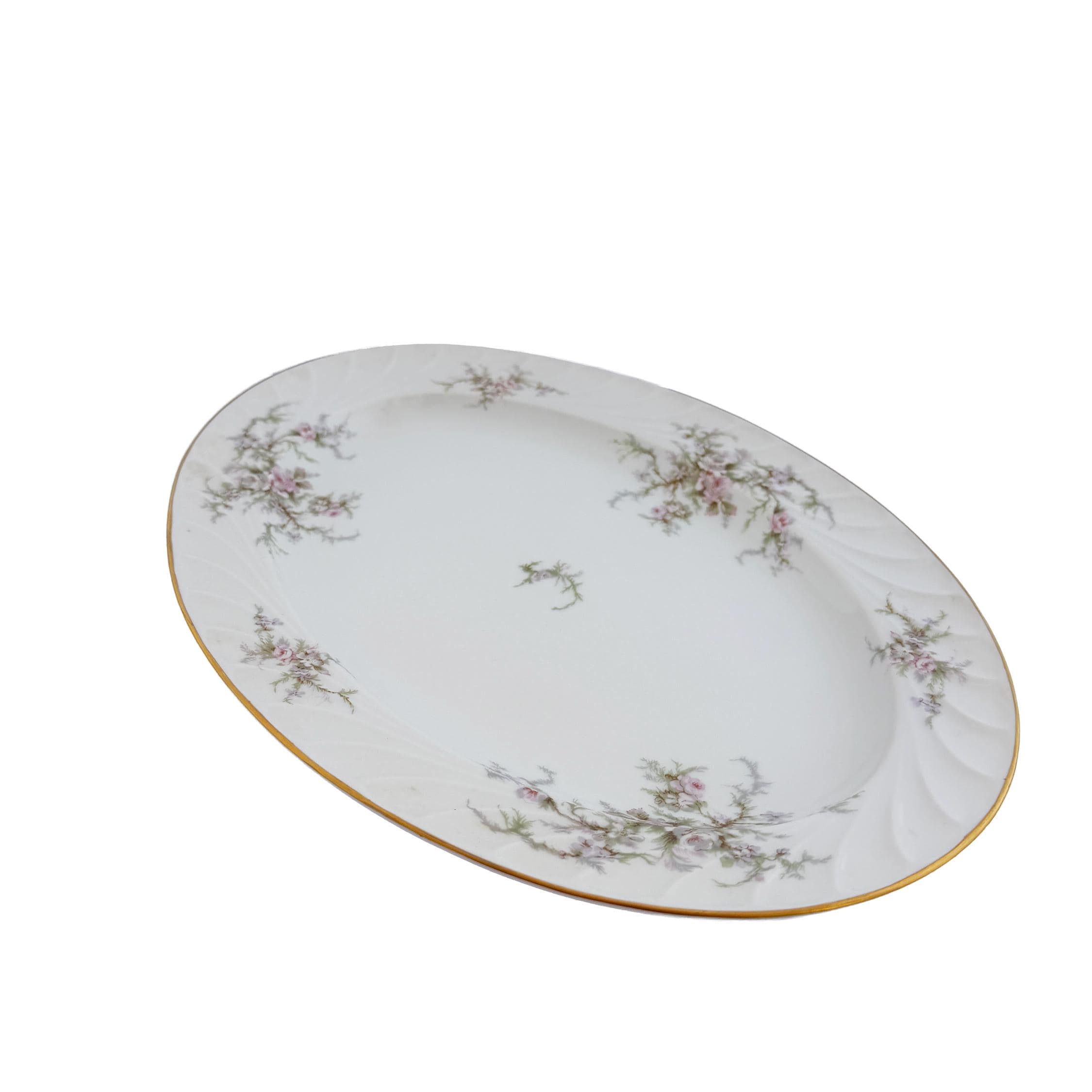 Vintage Royal Jackson Floral Fine China Oval Serving Platter 14"x10"x1"