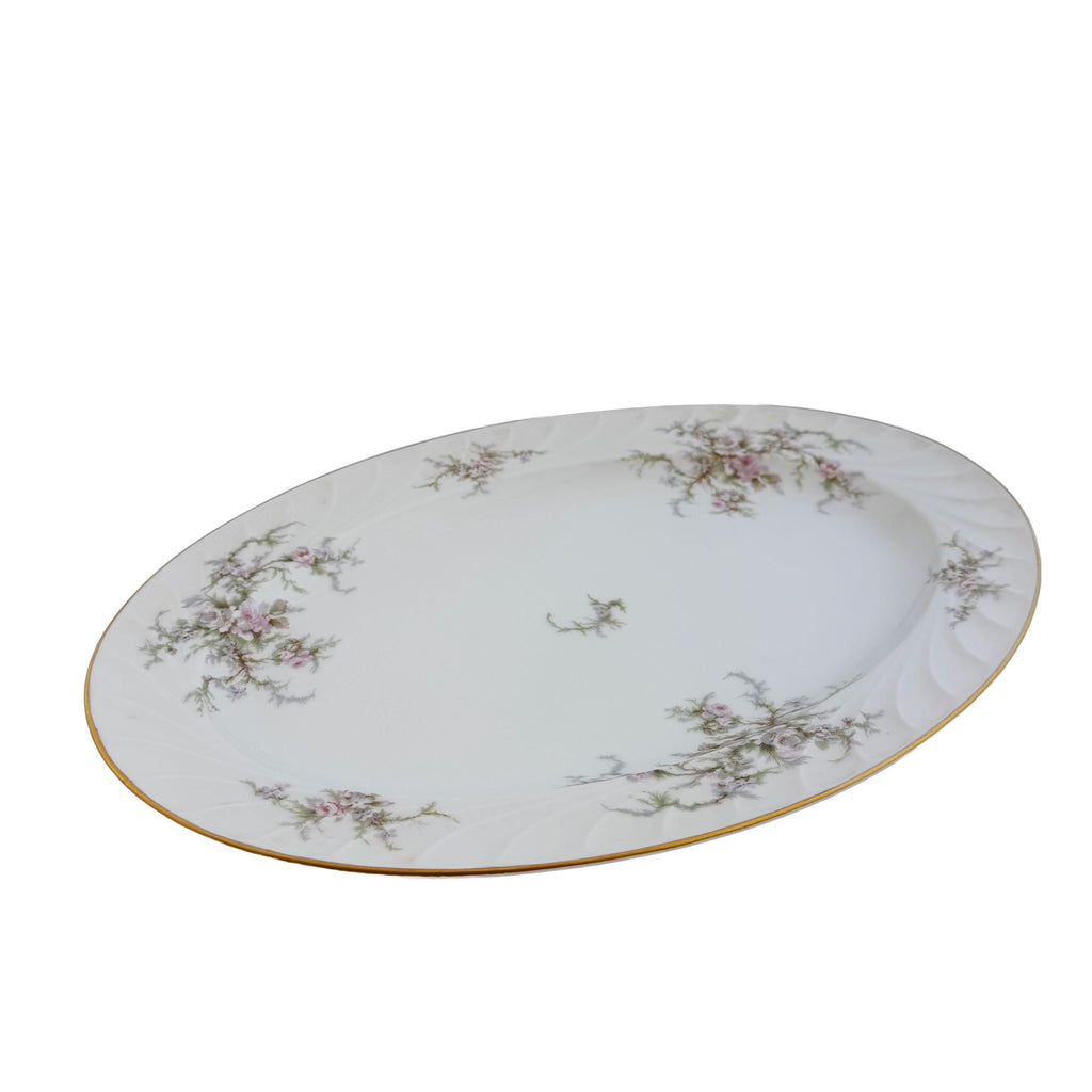 Vintage Royal Jackson Floral Fine China Oval Serving Platter 14"x10"x1"