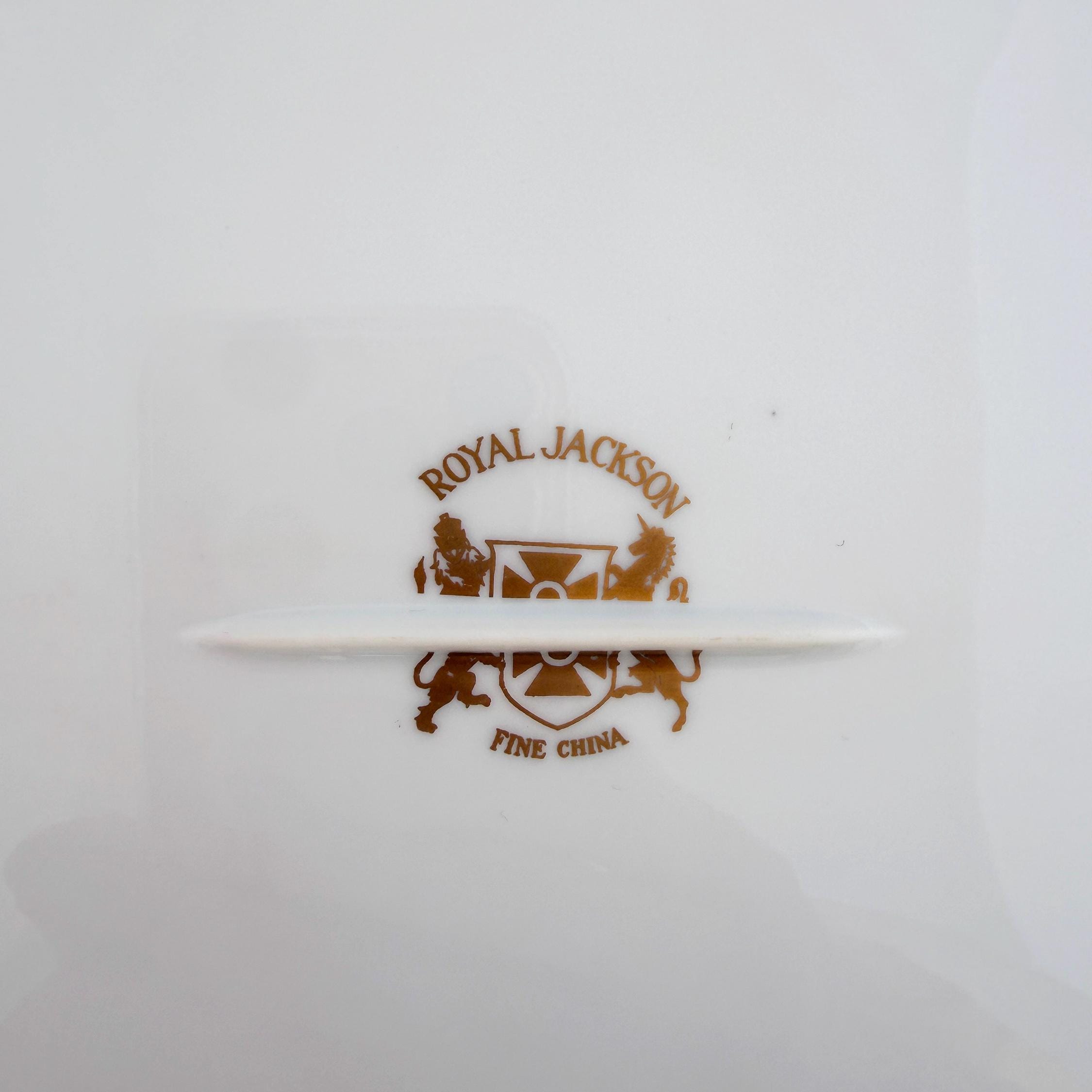 Vintage Royal Jackson Floral Fine China Oval Serving Platter 14"x10"x1"