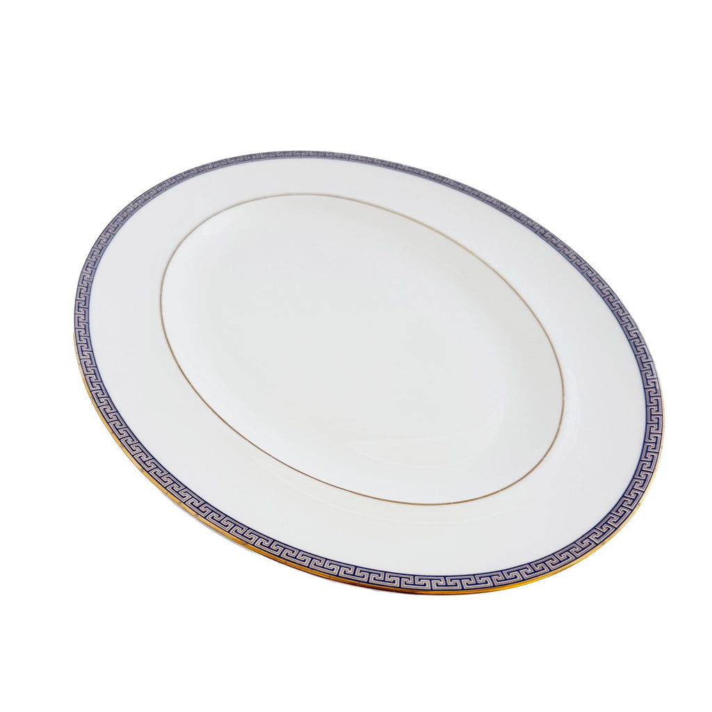 Wedgwood Palatia Bone China Serving Platter – Blue Greek Key, Made in England