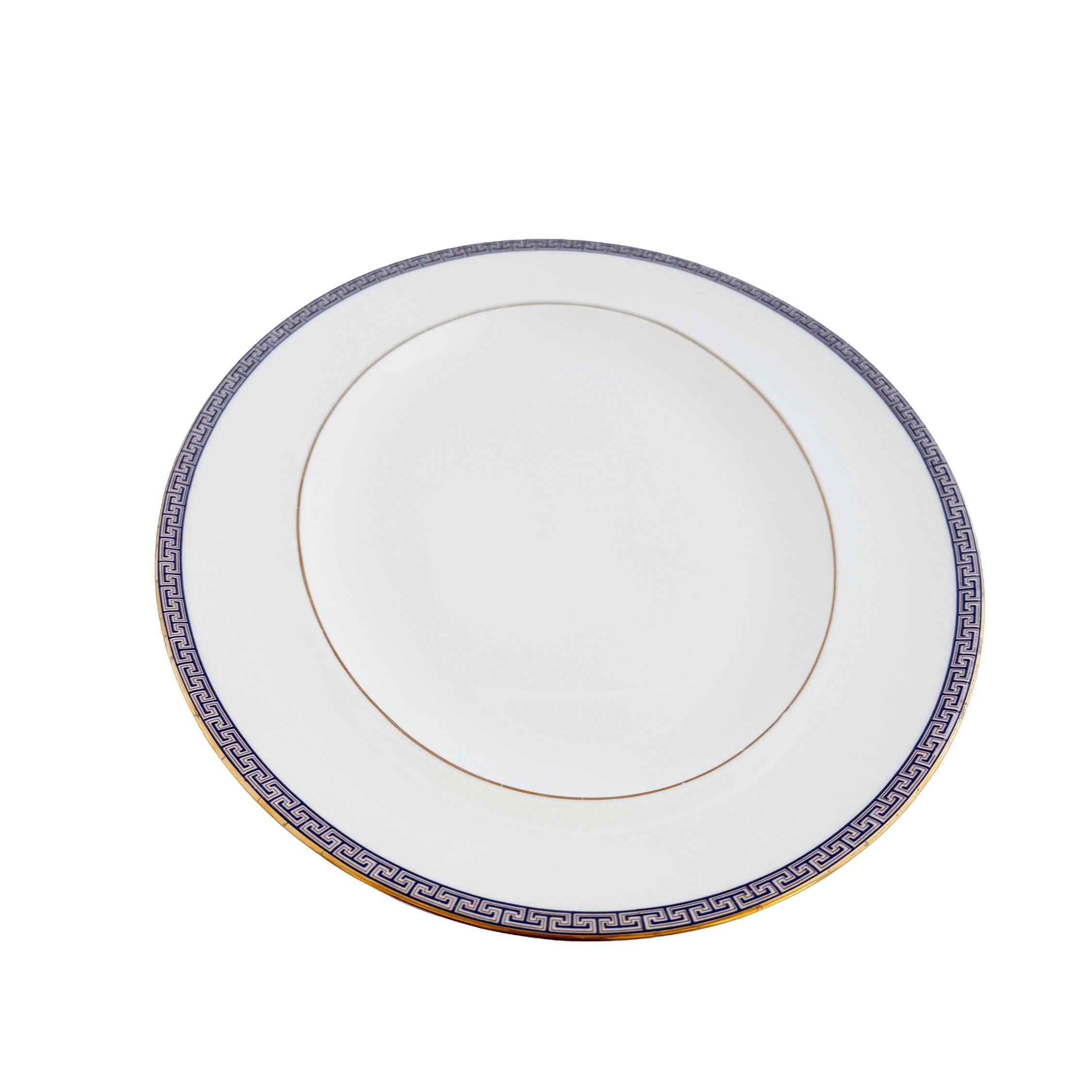 Wedgwood Palatia Bone China Serving Platter – Blue Greek Key, Made in England