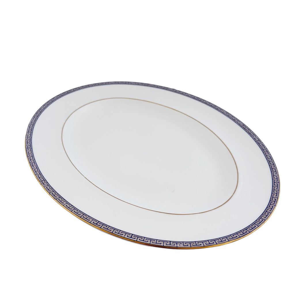 Wedgwood Palatia Bone China Serving Platter – Blue Greek Key, Made in England
