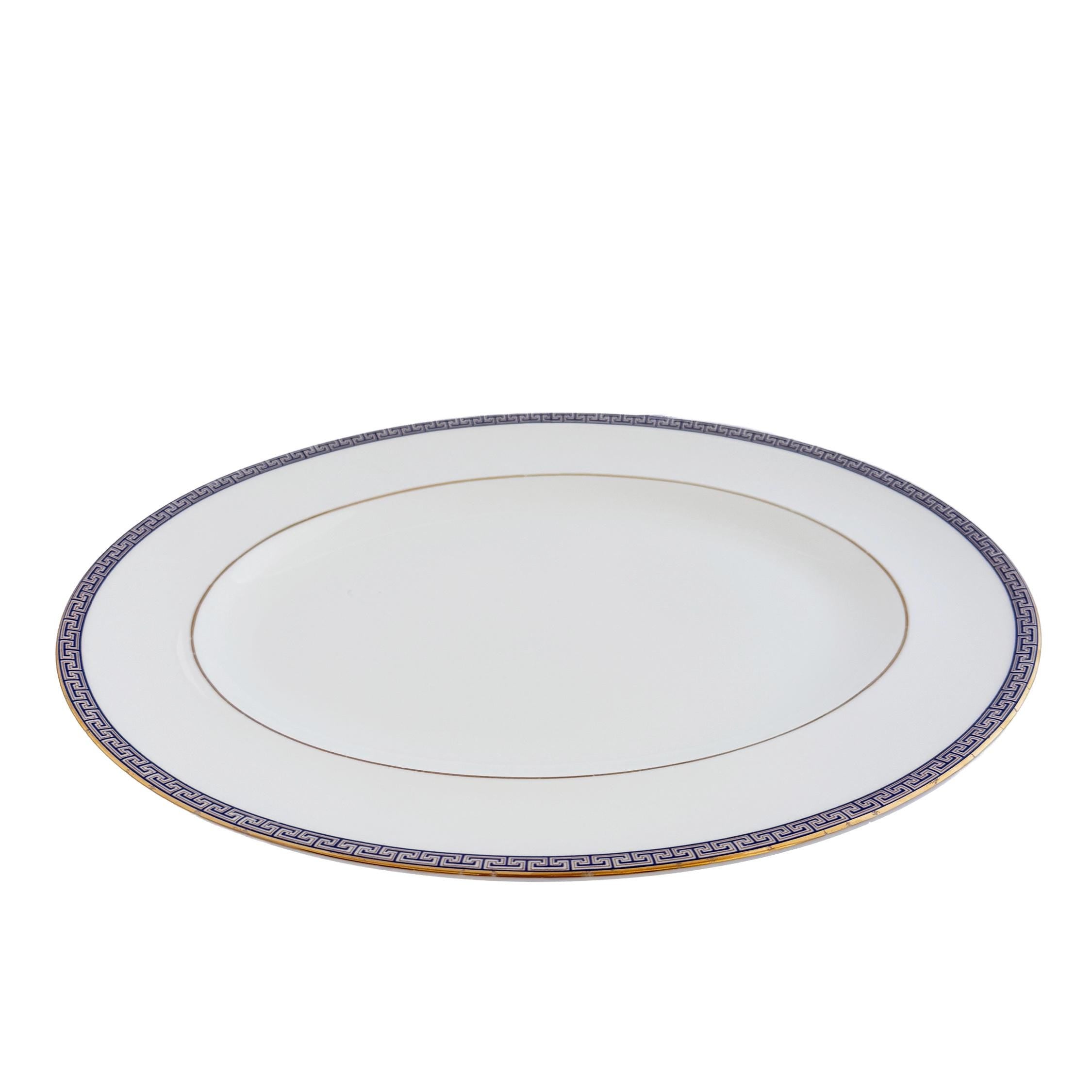 Wedgwood Palatia Bone China Serving Platter – Blue Greek Key, Made in England