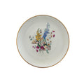 Vintage Veritable Porcelain Wildflower Gold Rim Serving Bowl 11.5"
