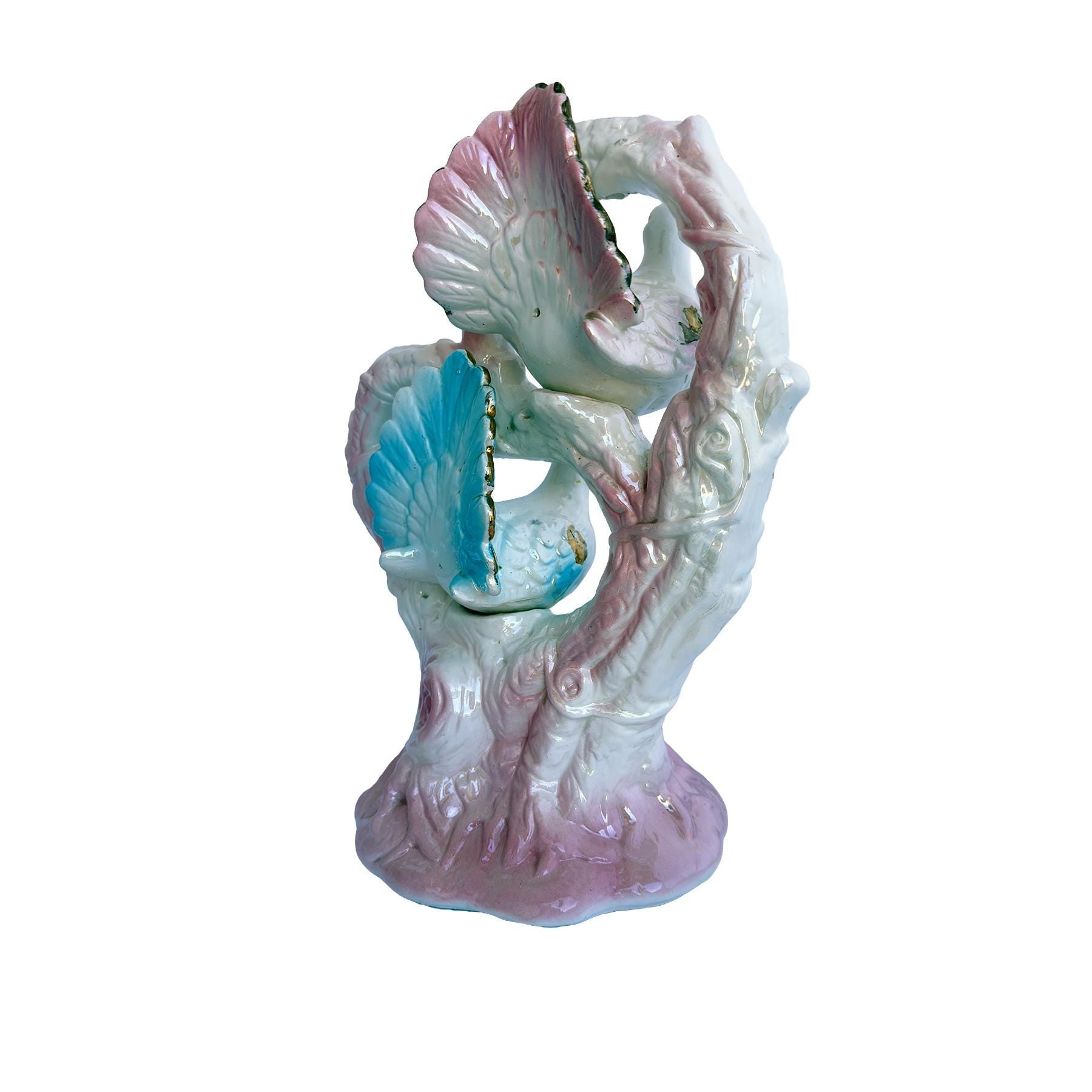 Vintage Ceramic Lovebirds Figurine | Romantic Mantel & Shelf Decor | Cottagecore Home Accent