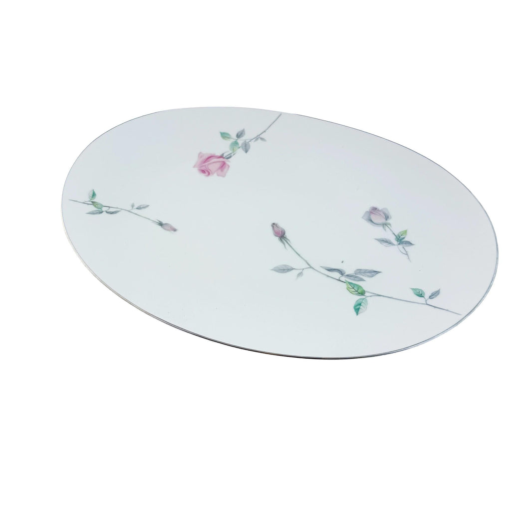 Vintage Sango Etude Pink Rose Oval Serving Platter 16"x12"