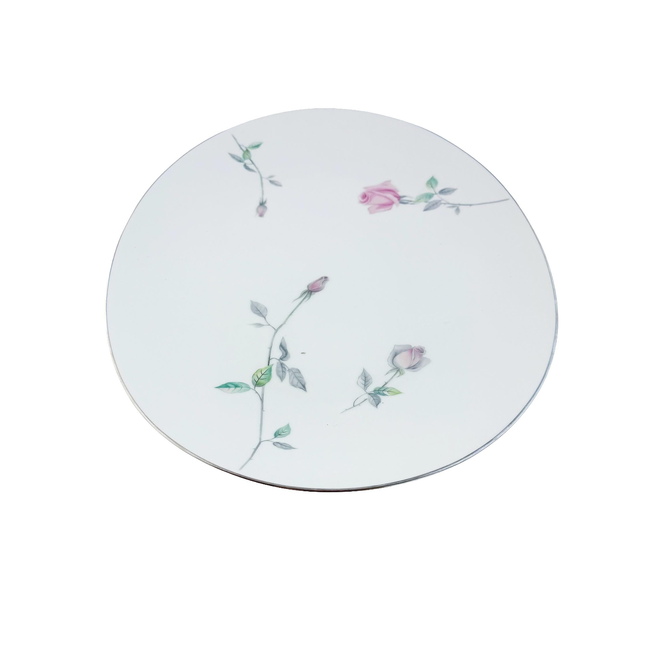 Vintage Sango Etude Pink Rose Oval Serving Platter 16"x12"