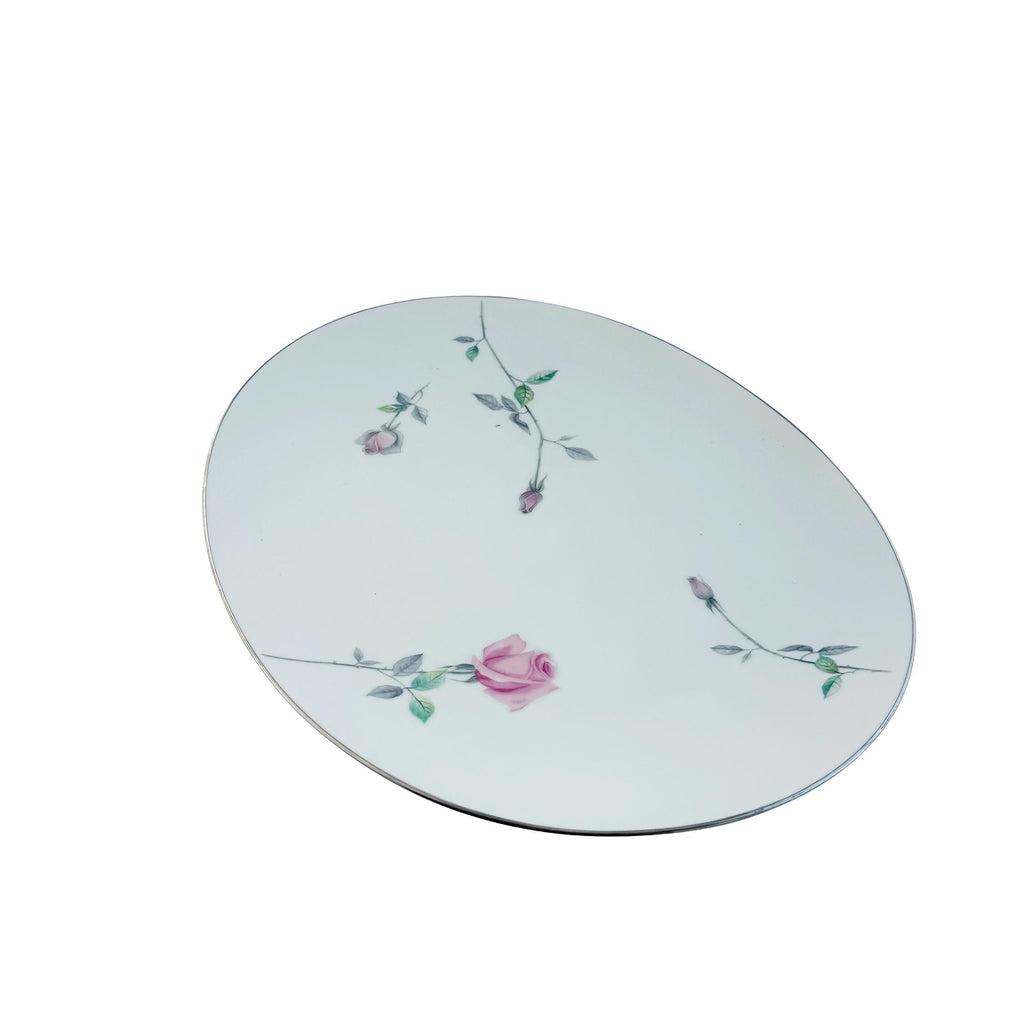 Vintage Sango Etude Pink Rose Oval Serving Platter 16"x12"