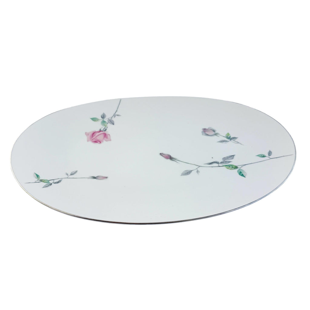 Vintage Sango Etude Pink Rose Oval Serving Platter 16"x12"