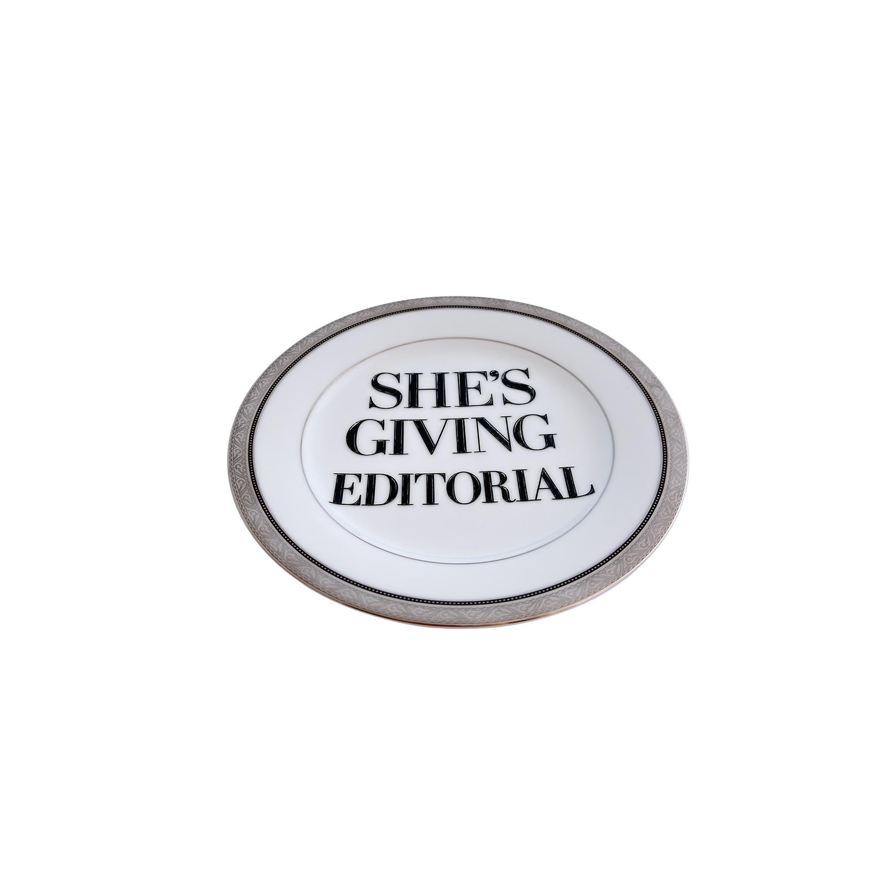 She’s Giving Editorial – Vintage Noritake China Fashion Plate | Platinum Decor | Bold Fashion Wall Art
