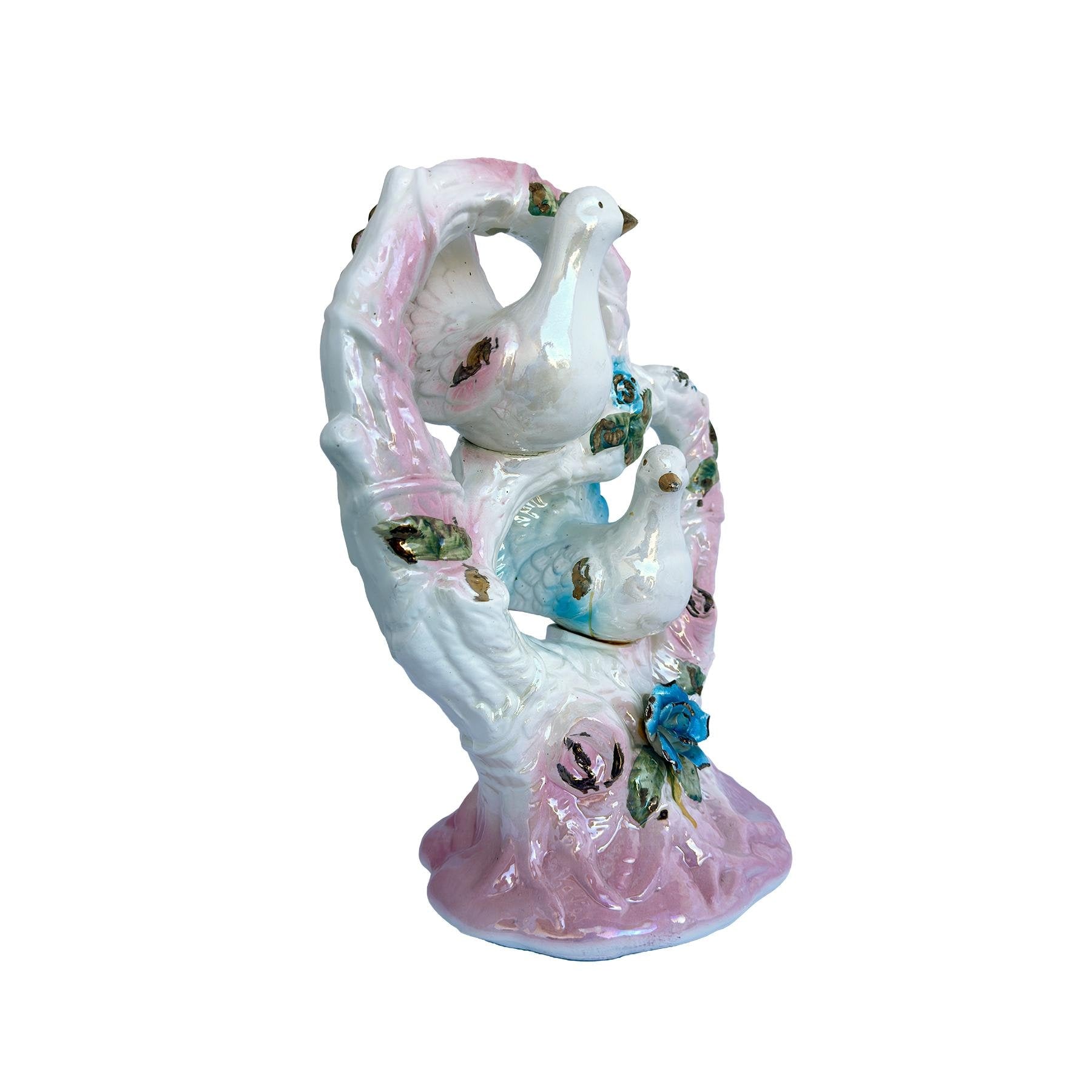 Vintage Ceramic Lovebirds Figurine | Romantic Mantel & Shelf Decor | Cottagecore Home Accent