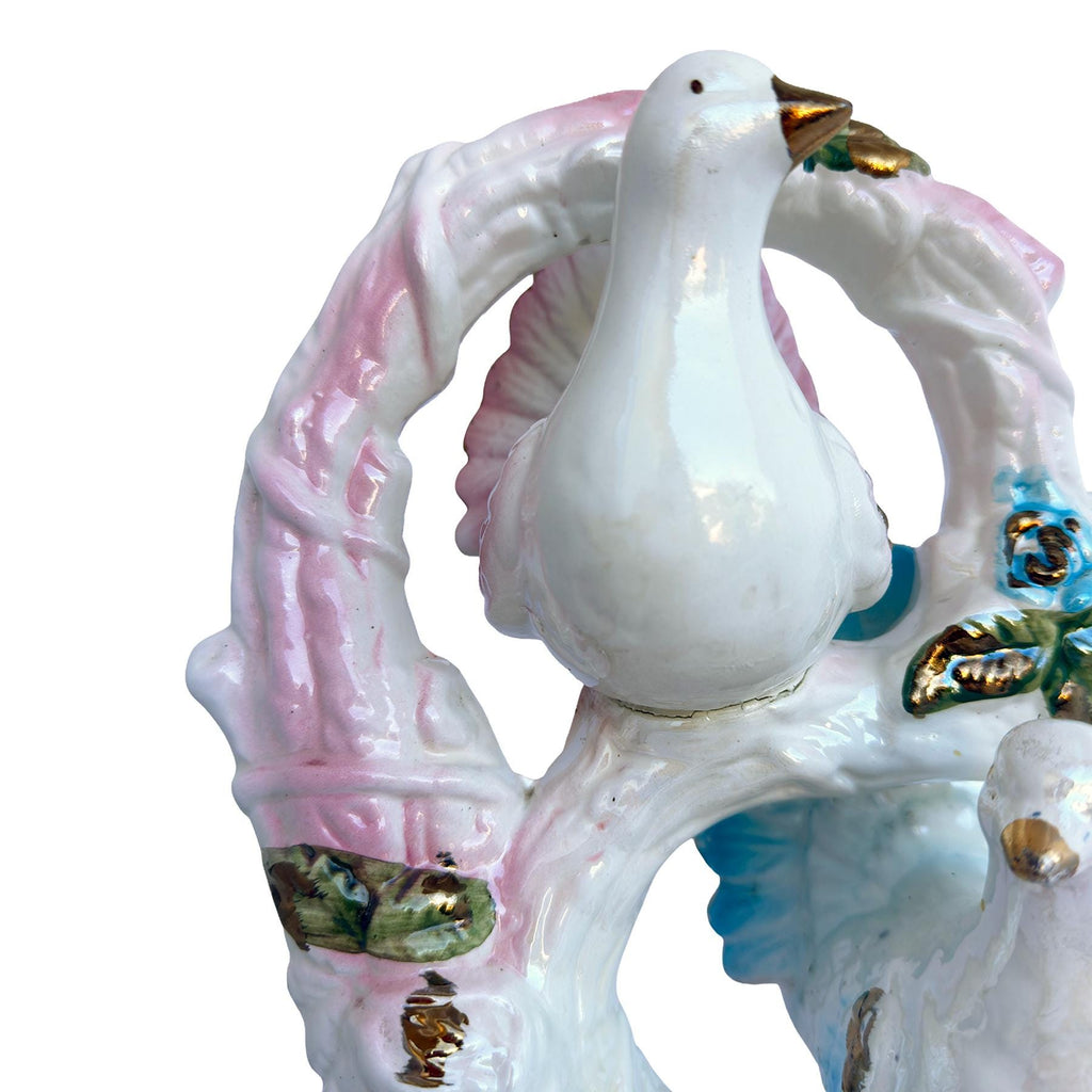 Vintage Ceramic Lovebirds Figurine | Romantic Mantel & Shelf Decor | Cottagecore Home Accent