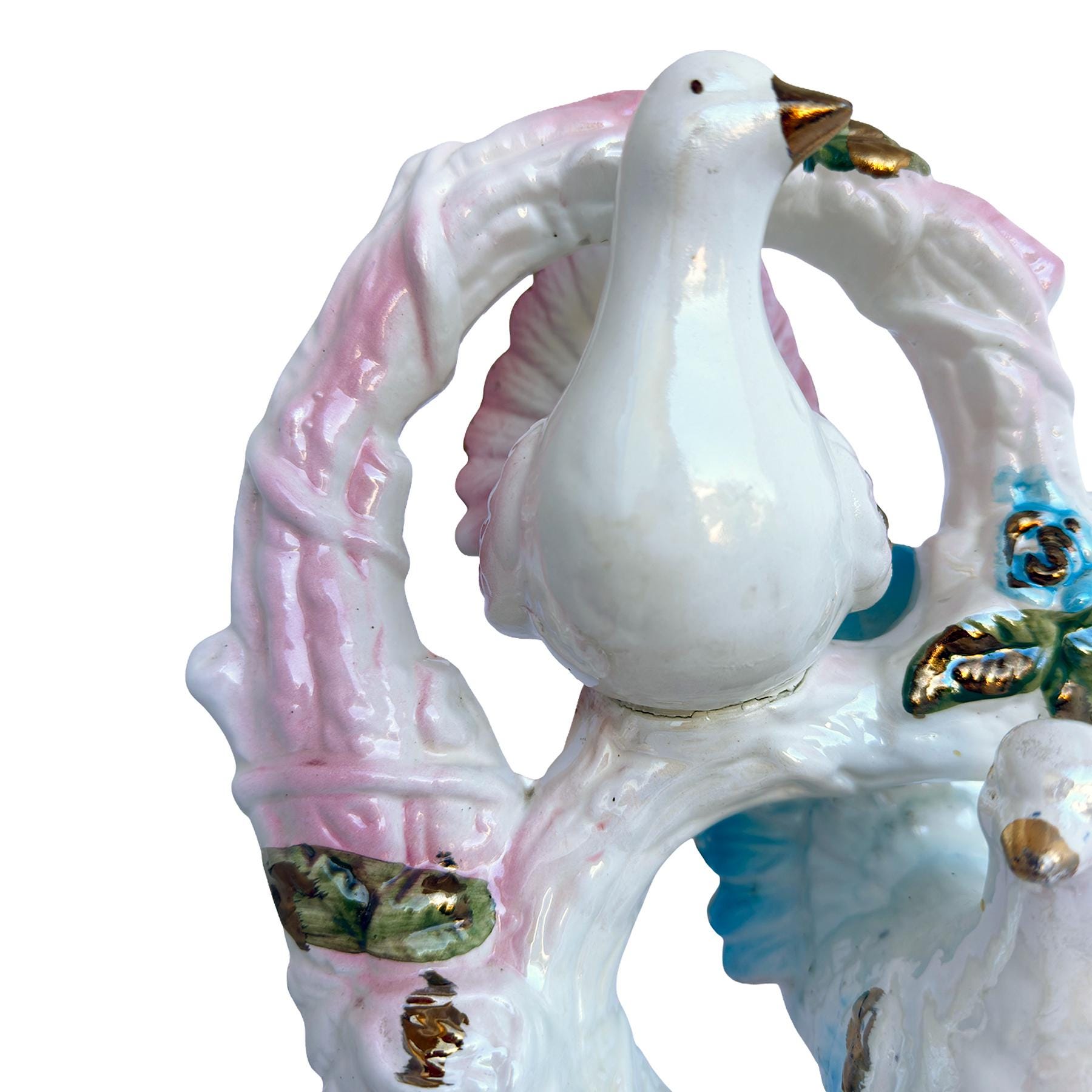 Vintage Ceramic Lovebirds Figurine | Romantic Mantel & Shelf Decor | Cottagecore Home Accent