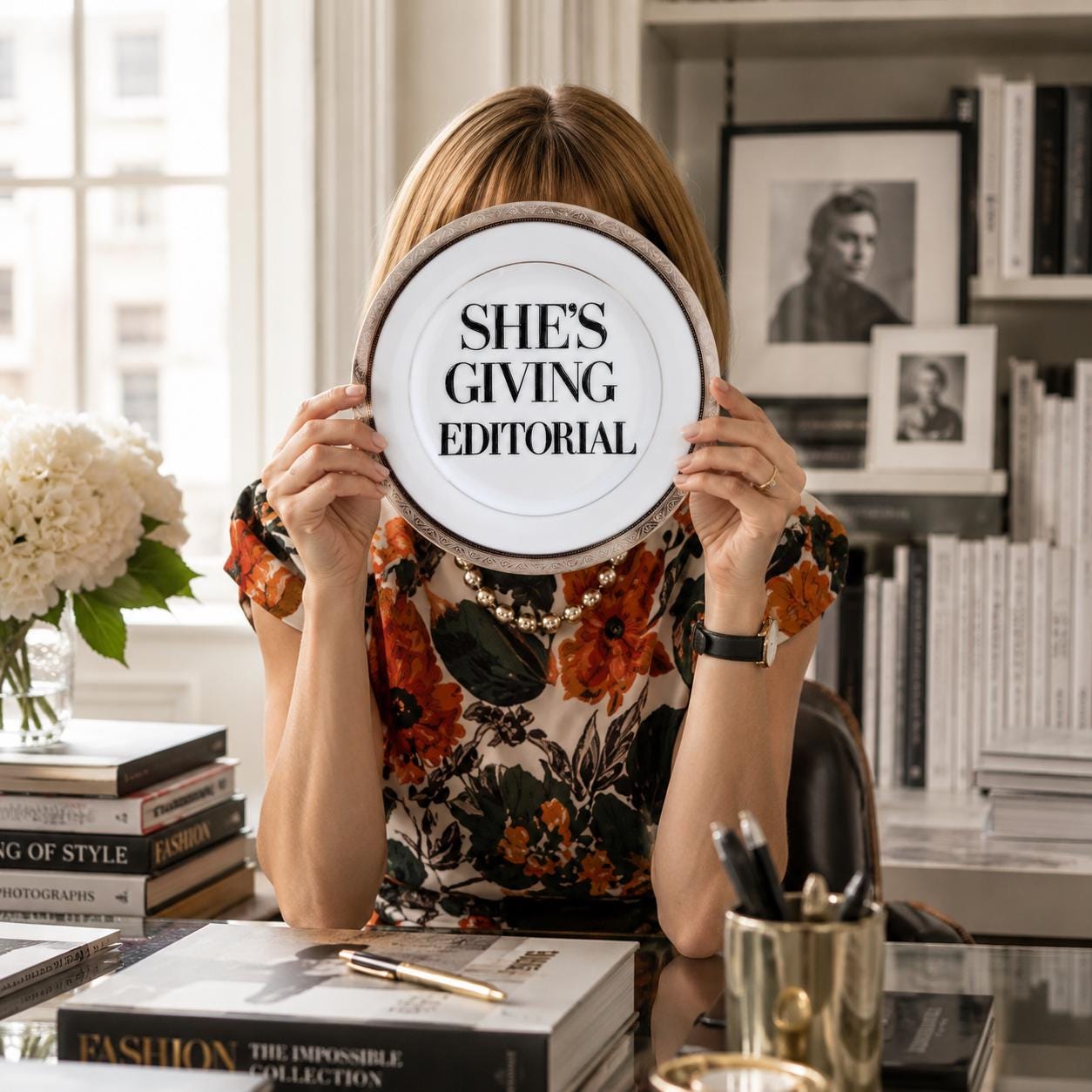 She’s Giving Editorial – Vintage Noritake China Fashion Plate | Platinum Decor | Bold Fashion Wall Art